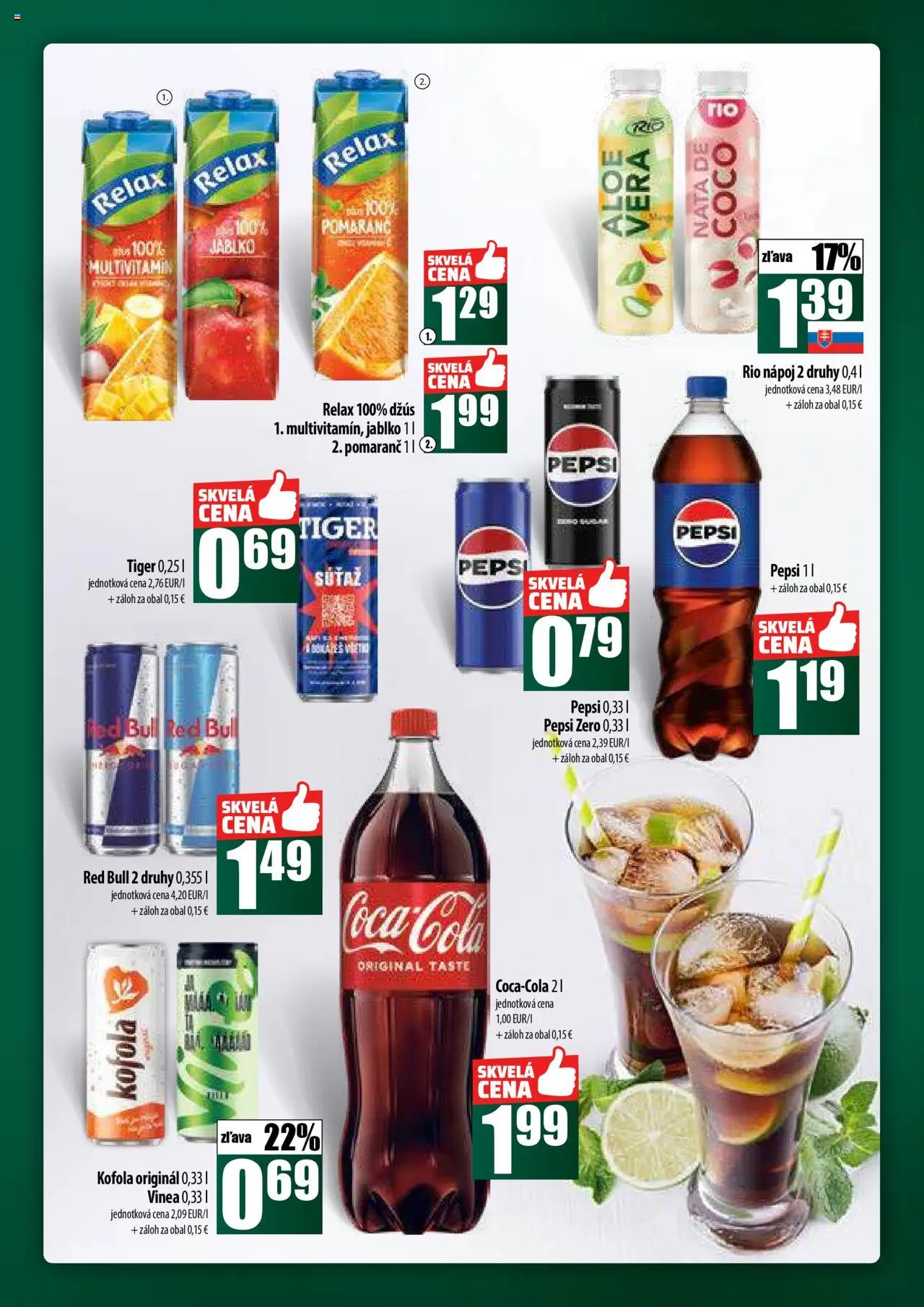 COOP Jednota široká ponuka │ platný od 14.08.2025 | Strana: 49 | Produkty: Red Bull, Kofola, Pepsi, Vinea