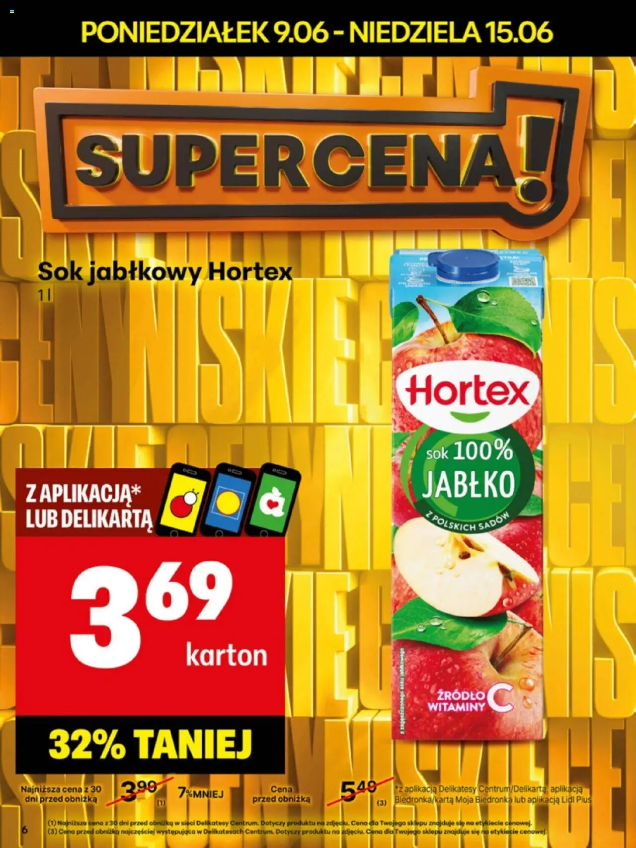Delikatesy Centrum Gazetka - Sklepy Własne od 09.06.2025 | Strona: 6 | Produkty: Sok jabłkowy, Delikatesy, Sok