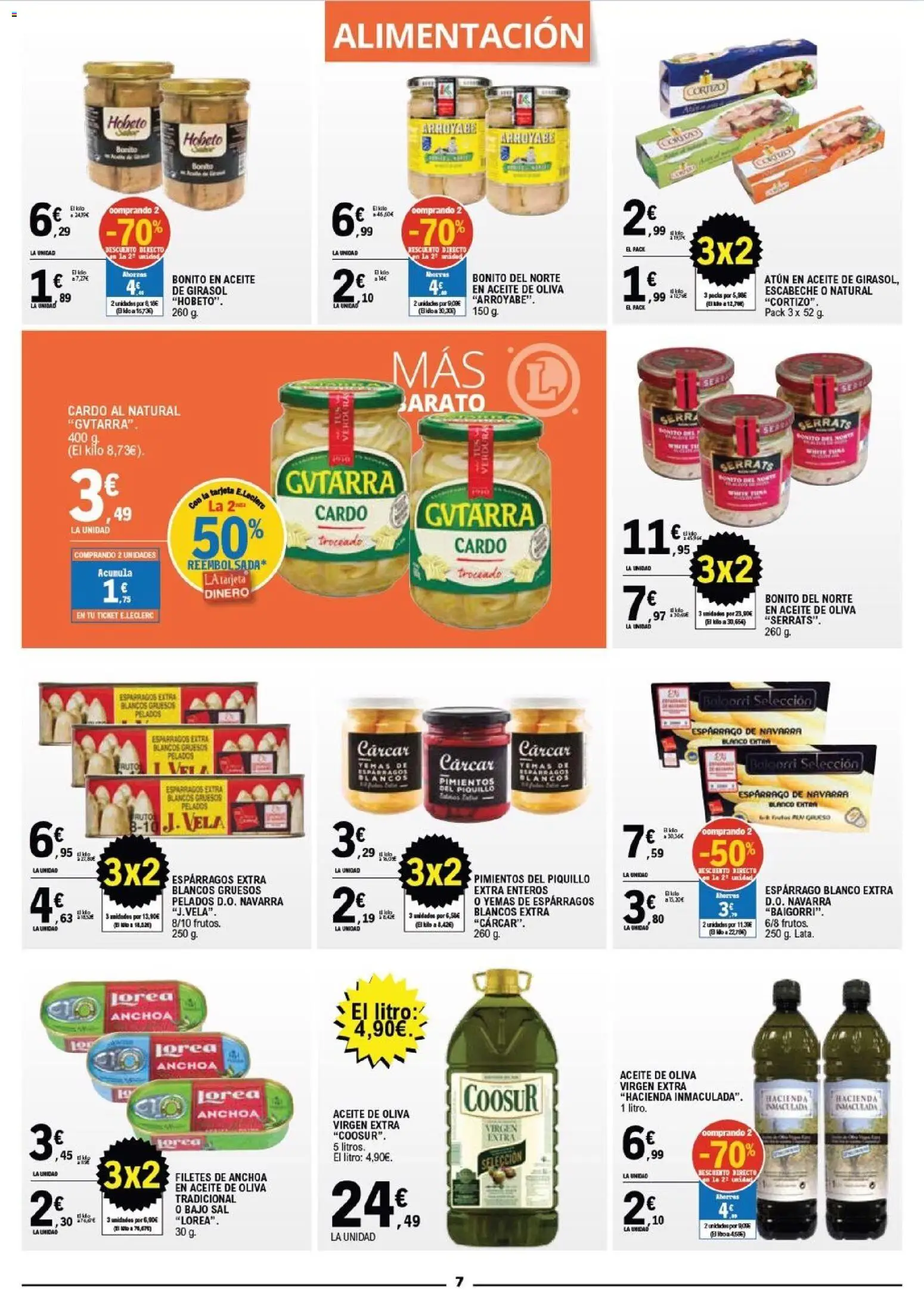 E.Leclerc folleto │ válido desde el 10.12.2025 | Página: 7 | Productos: Νερό καρύδας, Aceite de oliva, Vela, Anchoa