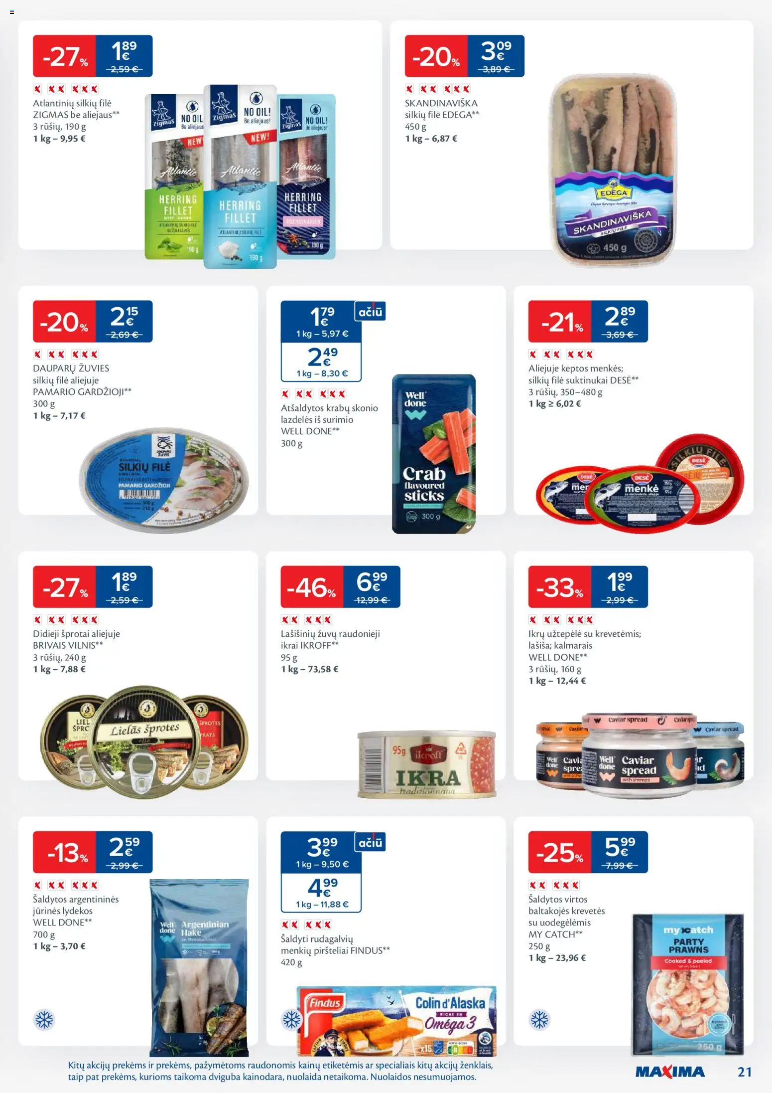 MAXIMA akcijos nuo 04.11.2025 | Puslapis: 21 | Prekių: Užtepėlė, Silkių filė, Ikrai