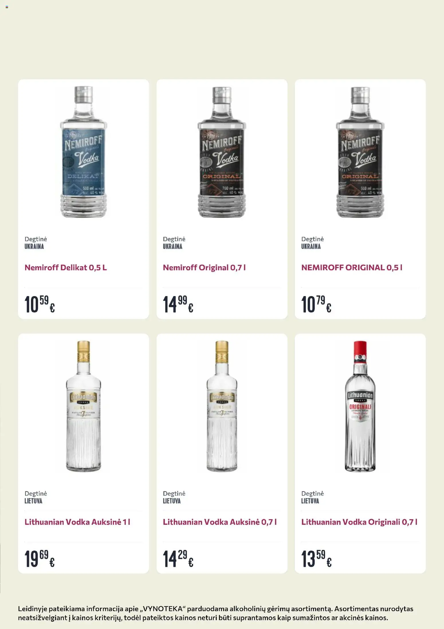 VYNOTEKA akcijos nuo 03.11.2025 | Puslapis: 4 | Prekių: Degtinė