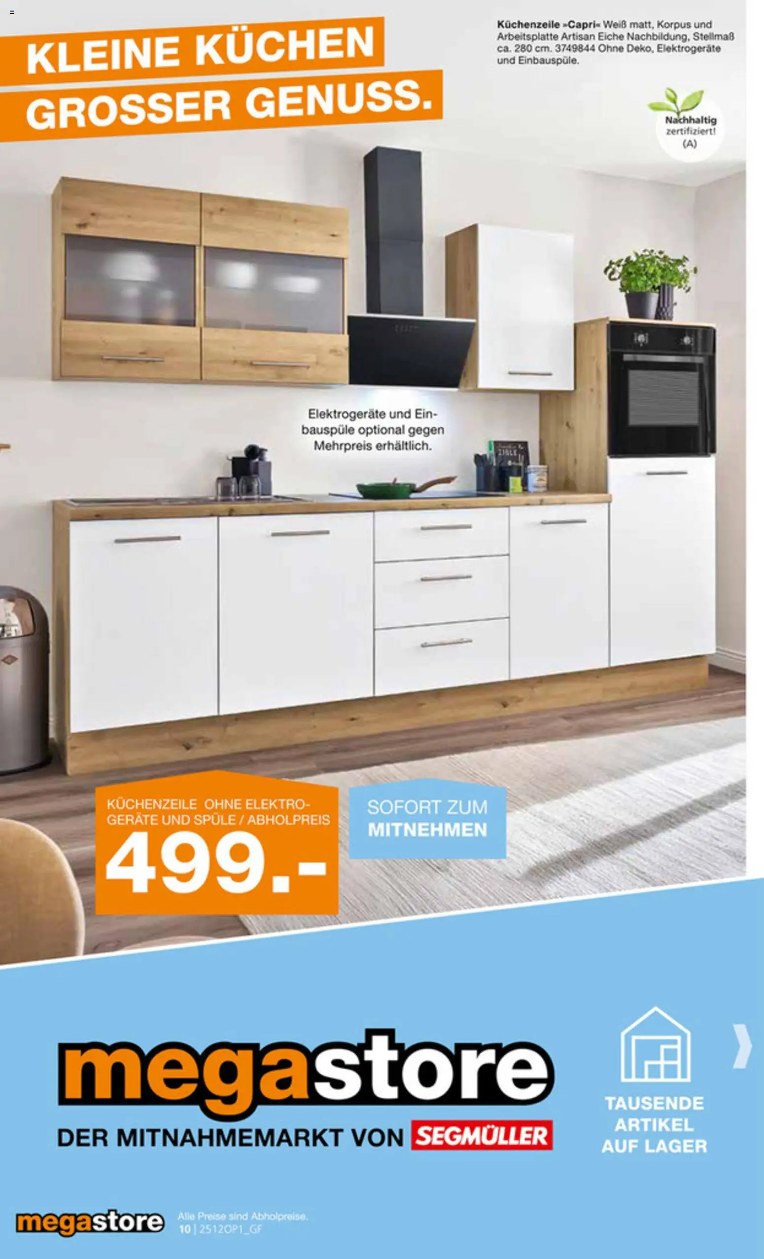 Segmüller Viel Geschmack für Wenig Geld – gültig ab 01.12.2025 | Seite: 10 | Produkte: Küchenzeile, Kuchen