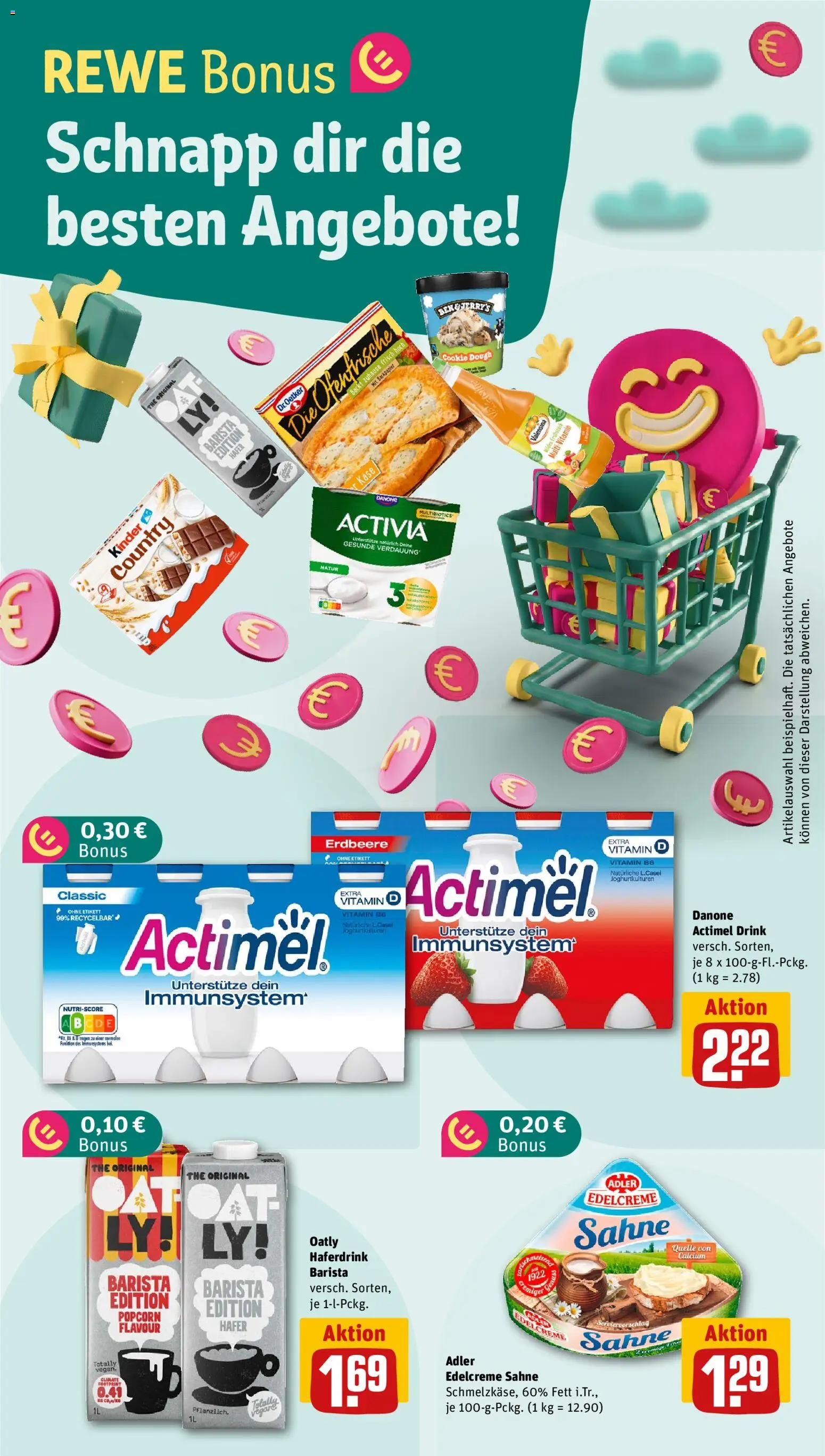Rewe Prospekt 	 – gültig ab 29.12.2025 | Seite: 4 | Produkte: Activia, Ofenfrische, Haferdrink, Sahne