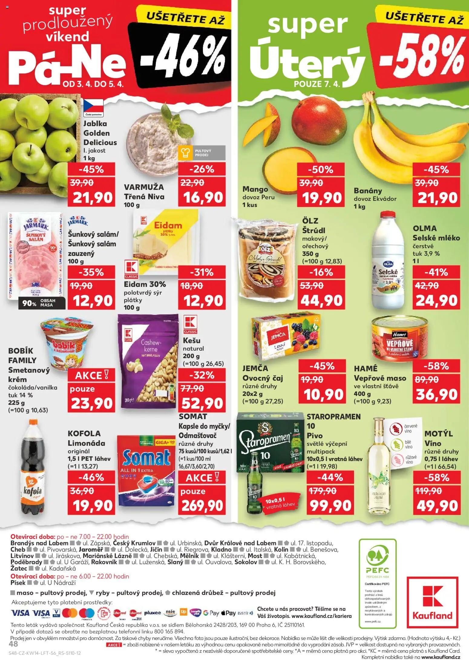 Kaufland leták - Kolín od 01.04.2026 | Strana: 48 | Produkty: Kešu, Salám, Jablka, Kapsle