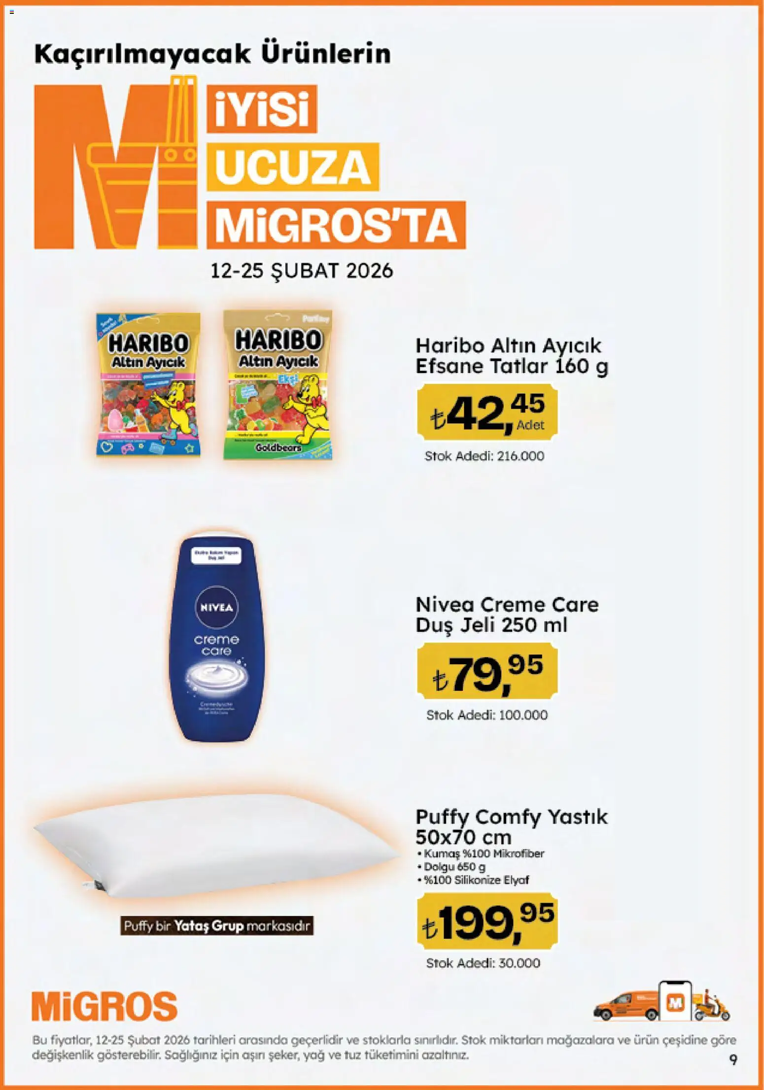 Migros Katalog - 5M Migroskop Dijital - 05.02.2026 tarihinden itibaren geçerlidir | Sayfa: 9 | Ürünler: Yastık, Duş, Yağ, Tuz