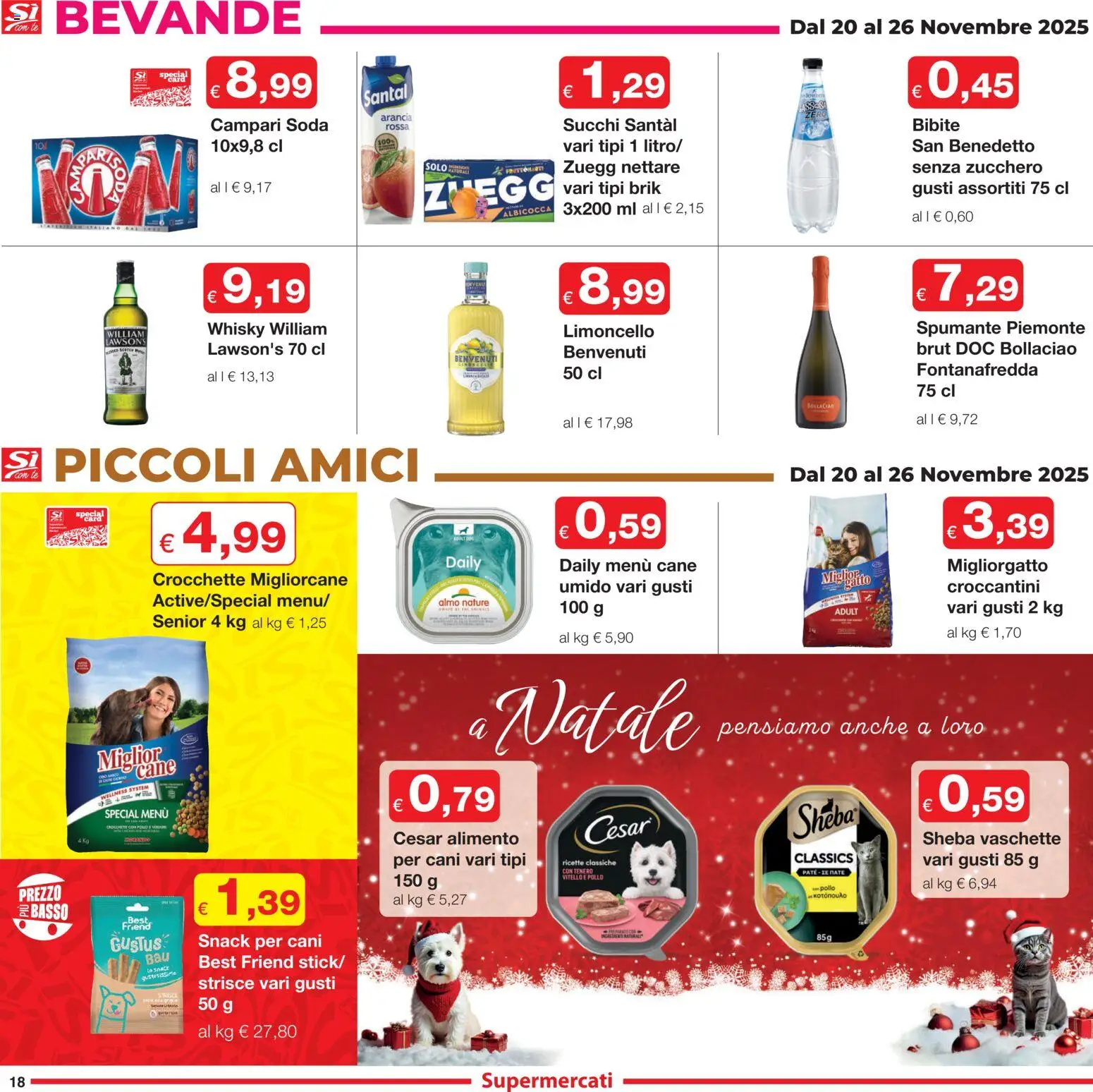 Volantino Sì con Te del 20.11.2025 | Pagina: 18 | Prodotti: Pollo, Zucchero, Vitello, Limoncello