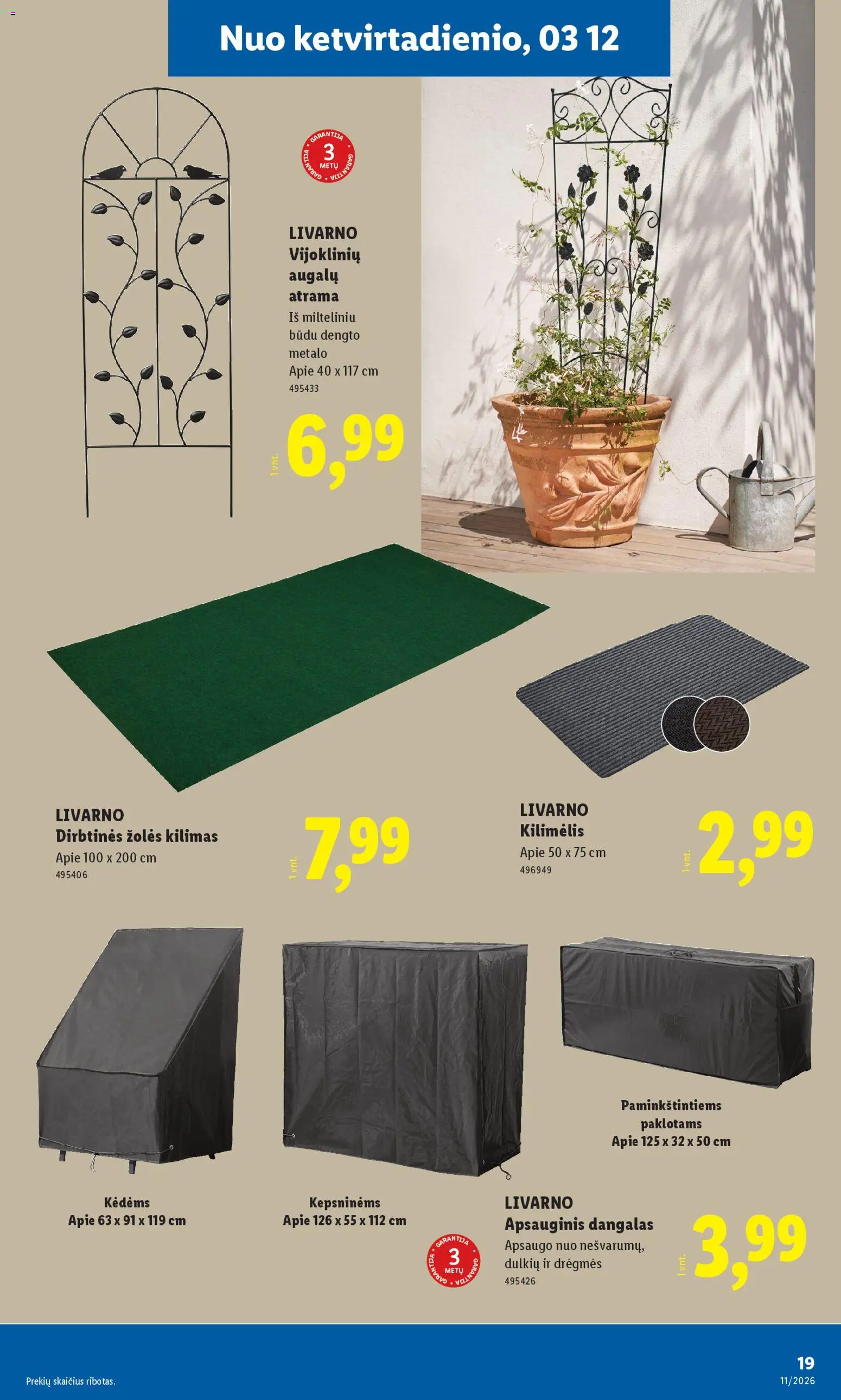 LIDL akcijos nuo 09.03.2026 | Puslapis: 19 | Prekių: Kilimėlis, Kilimas