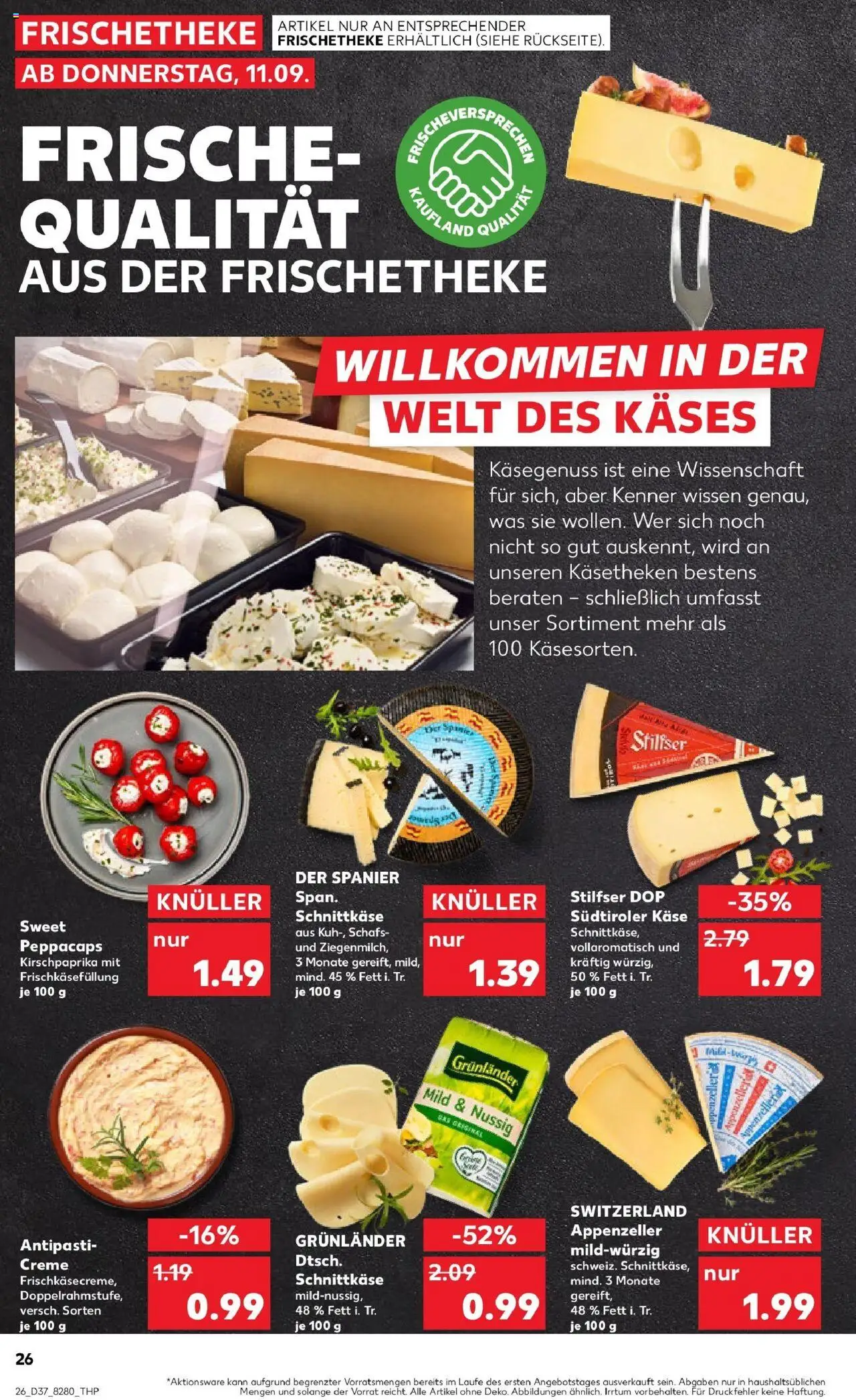 Kaufland prospekt Bremerhaven	 – gültig ab 11.09.2025 | Seite: 26 | Produkte: Käse, Creme, Grunlander