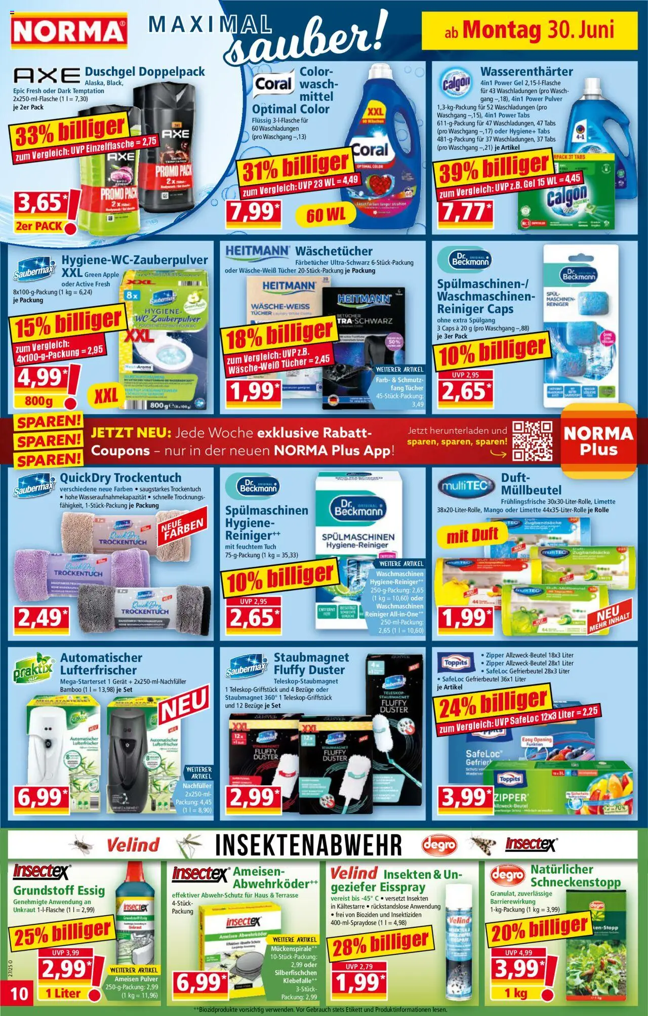 Norma Prospekt 	 - gültig ab dem 30.06.2025 | Seite: 11 | Produkte: Essig, Coral, Duschgel, Mango