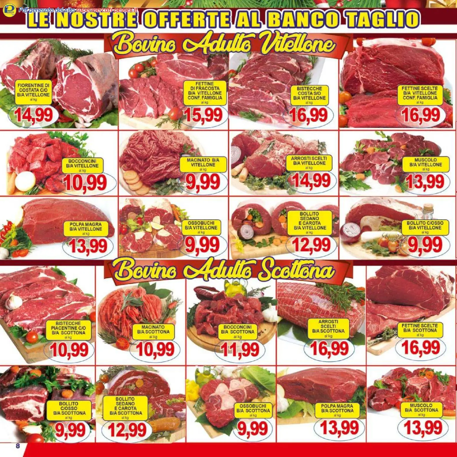 Volantino Pewex del 16.12.2025 | Pagina: 8 | Prodotti: Bovino, Carota, Sedano, Macinato