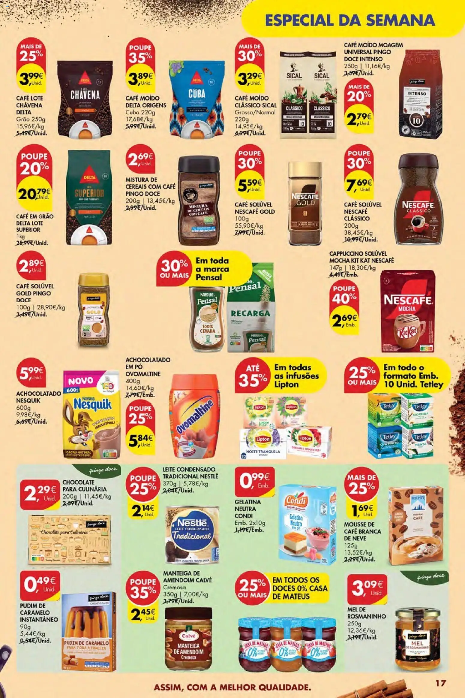 Pingo Doce Poupe Esta Semana Açores │ válido de 16.04.2026 | Página: 17 | Produtos: Gelatina, Café solúvel, Chocolate, Cereais