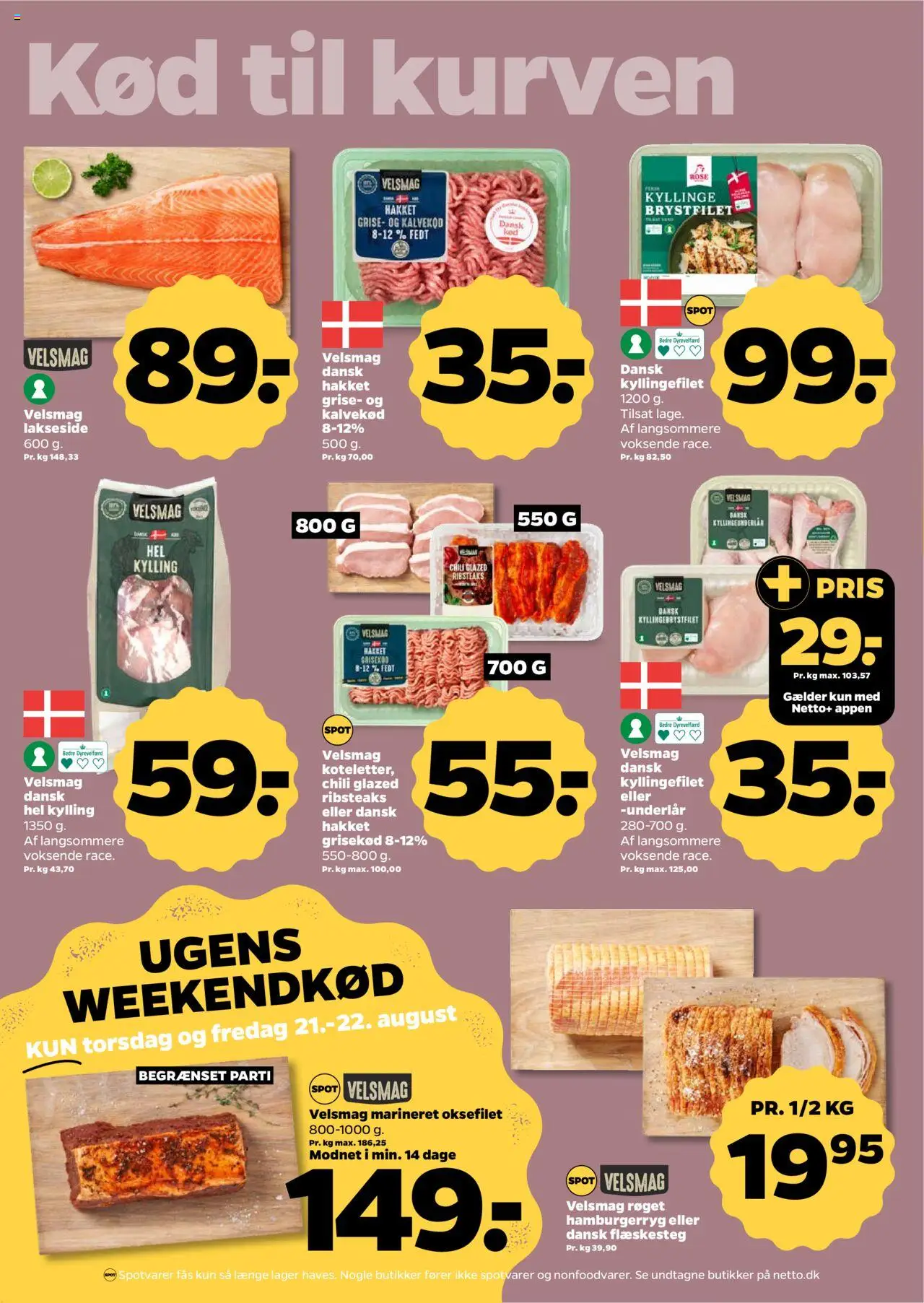 Netto Tilbudsavis gyldig fra 16.08.2025 | Side: 6 | Produkter: Flæskesteg, Hamburgerryg