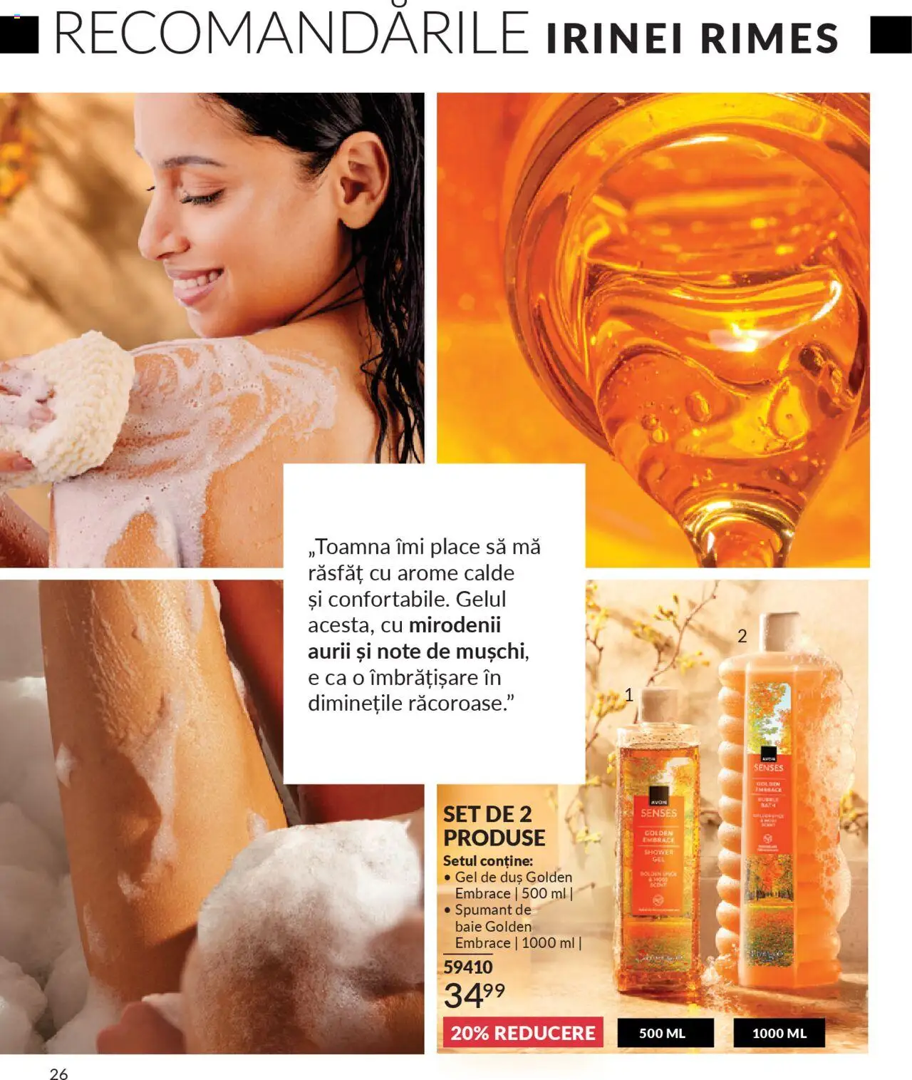 Catalog Avon - 09 2025 – valabil de la 01.09.2025 | Pagină: 26 | Produse: Duș, Gel de duș, Spumant de baie