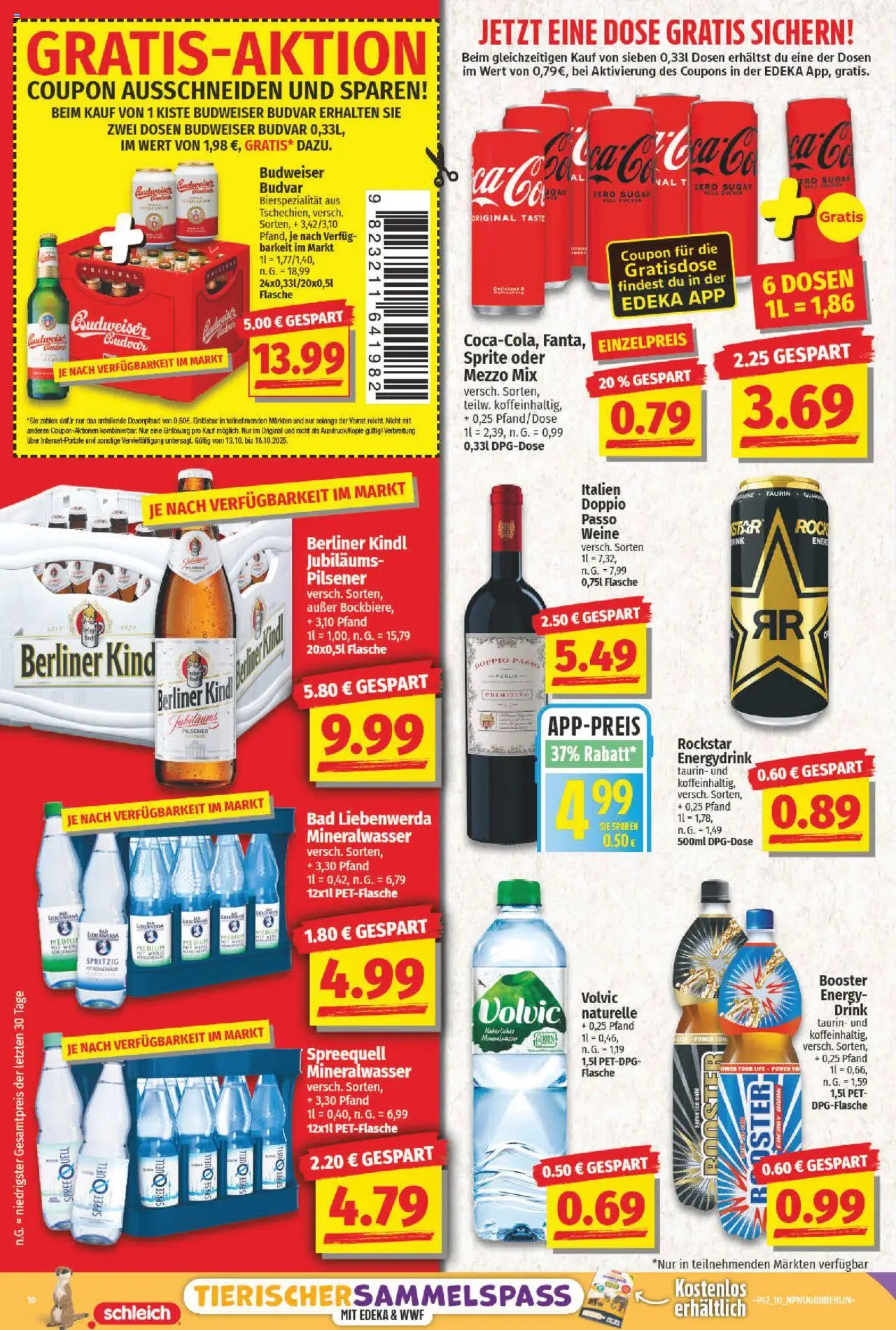 NP Discount Prospekt 	 – gültig ab 13.10.2025 | Seite: 10 | Produkte: Sprite, Energy, Doppio Passo, Budweiser
