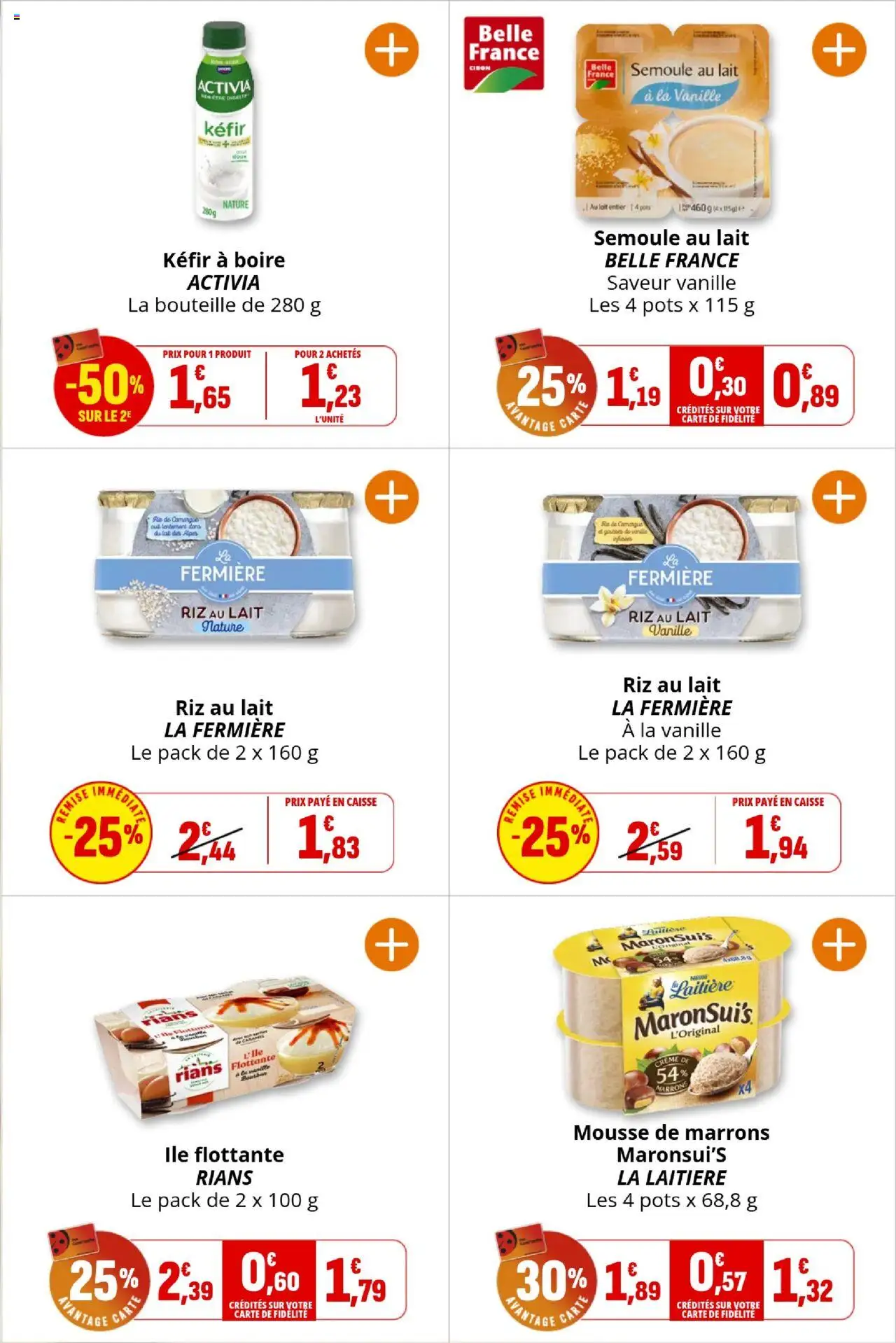  | Page: 17 | Produits: Lait entier, Mousse, Semoule, Riz