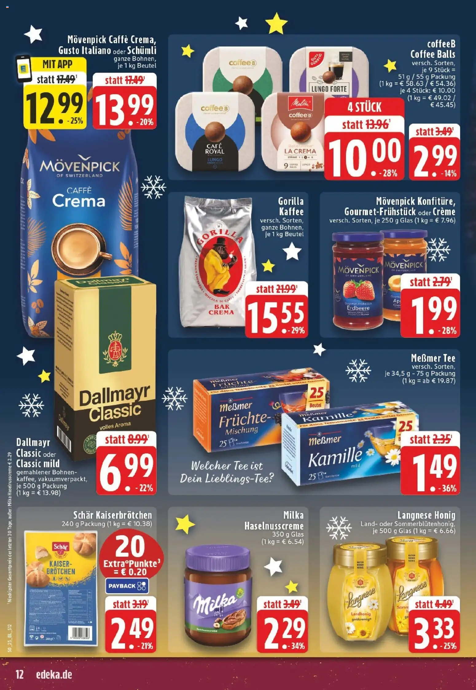 Edeka prospekt Herne	 – gültig ab 07.12.2025 | Seite: 12 | Produkte: Langnese, Kaffee, Creme, Dallmayr
