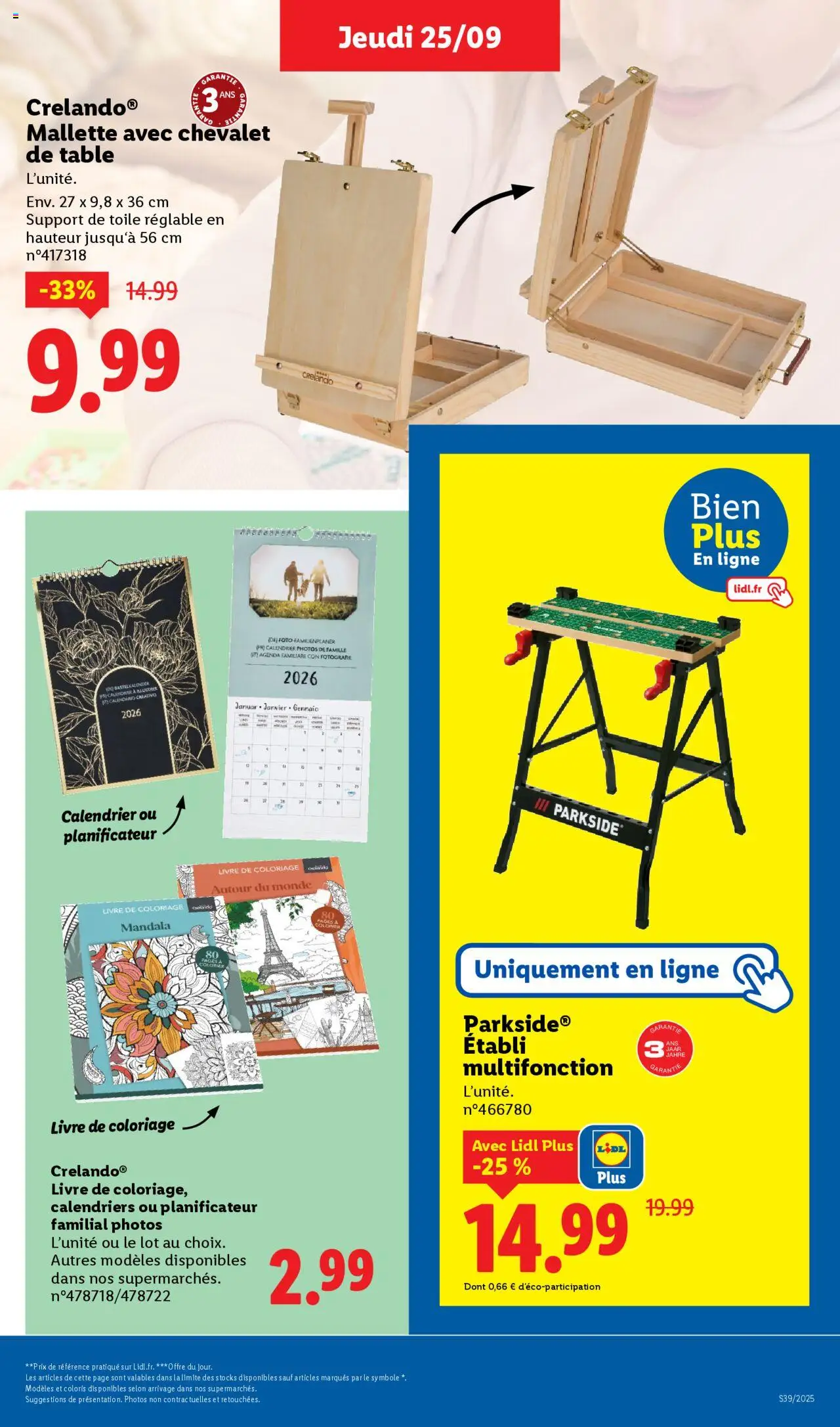  | Page: 53 | Produits: Livre de coloriage, Calendrier, Chevalet, Table