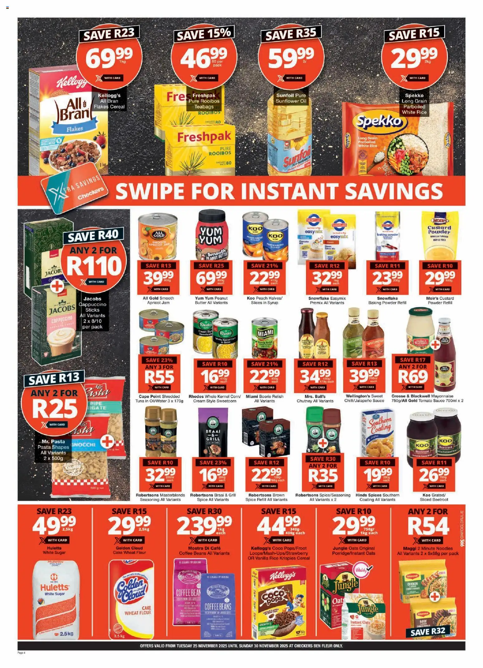 New Checkers catalogue – valid from 25.11.2025 | Page: 4 | Products: Chutney, Coffee, Tomato sauce, Sauce