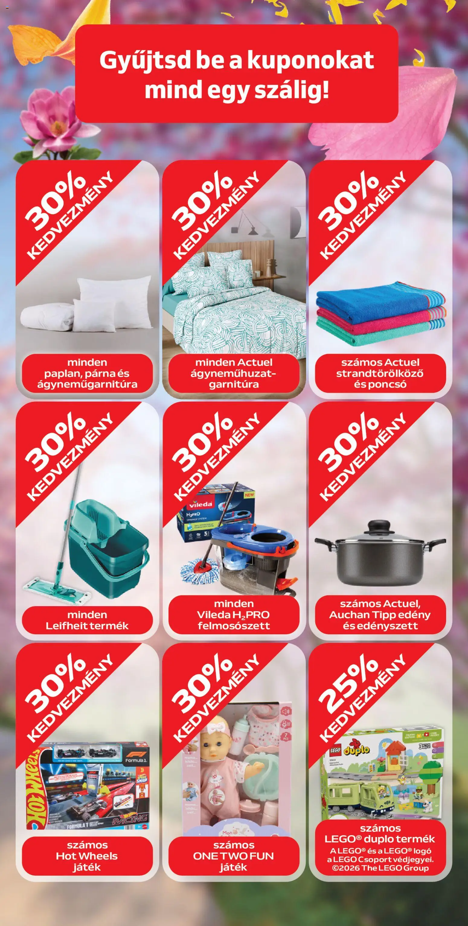 Auchan akciós ujság - amely érvényes a következő dátumtól: 09.04.2026 | Oldal: 7 | Termékek: Edény, Párna, Ágyneműhuzat, Vileda