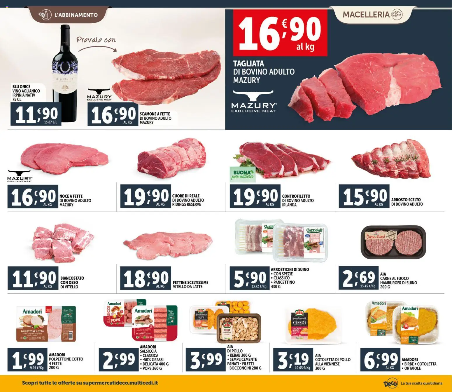 Volantino Decò del 06.03.2026 | Pagina: 6 | Prodotti: Bovino, Salsiccia, Vino, Hamburger