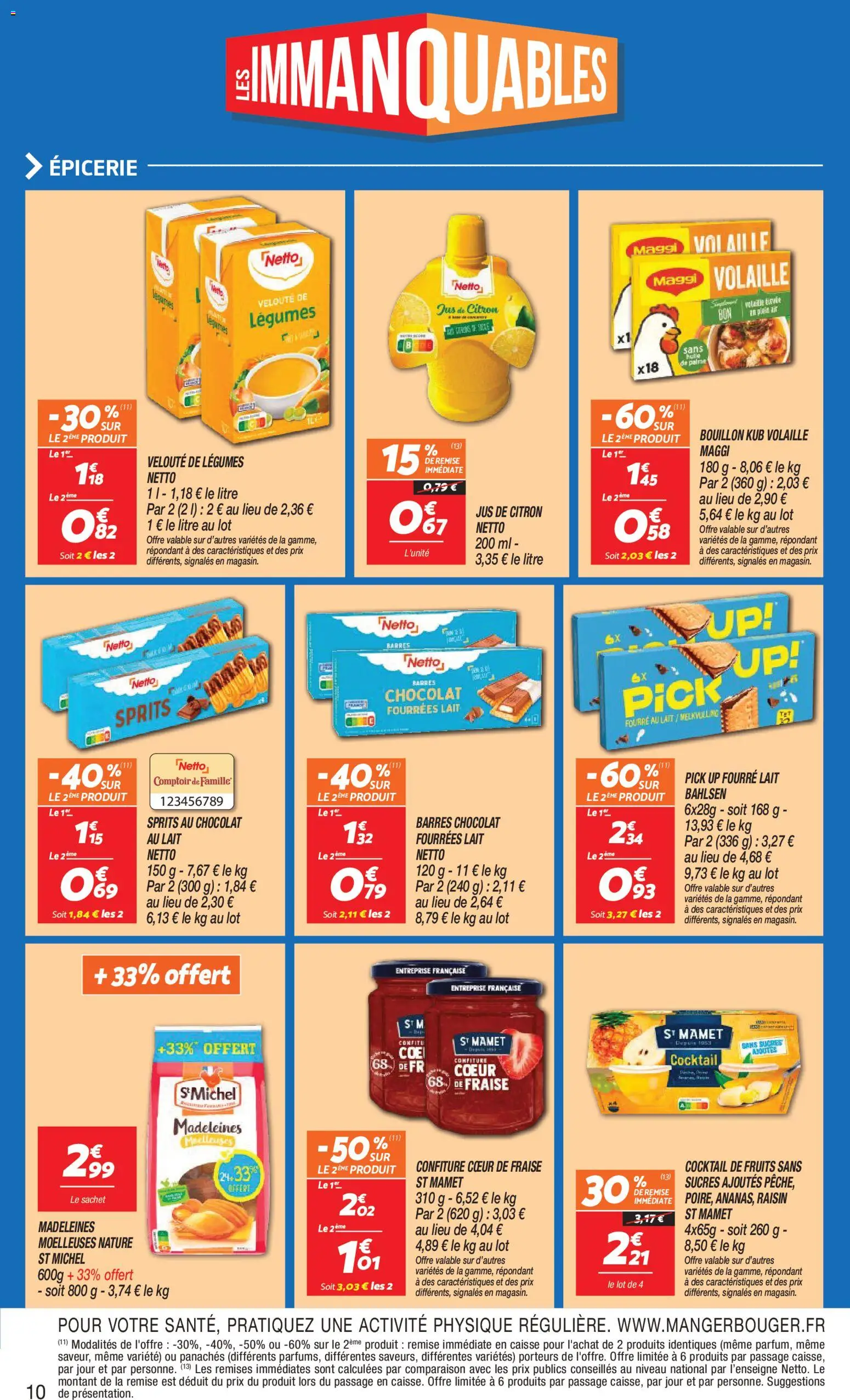 {H1} | Page: 10 | Produits: Volaille, Jus de citron, Chocolat, Jus