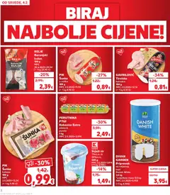 Svježi sir, 7%m.m. ili 20%m.m. 500 g - Pregled kataloga iz trgovine Kaufland, vrijedi od 04.02.2026 | Stranica: 2 | Proizvodi: Šunka, Kobasica, Perutnina Ptuj, Kulen