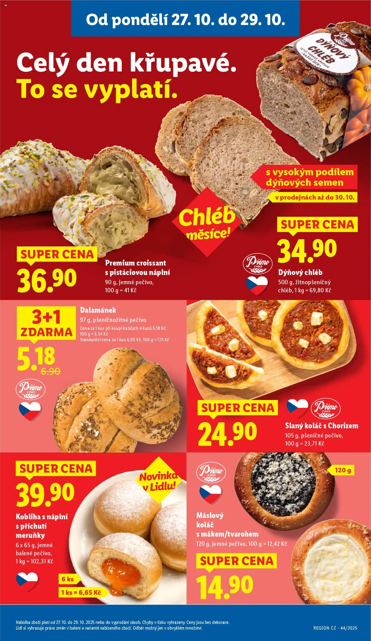 Lidl leták od 27.10.2025 | Strana: 11 | Produkty: Chléb, Pečivo, Croissant, Meruňky
