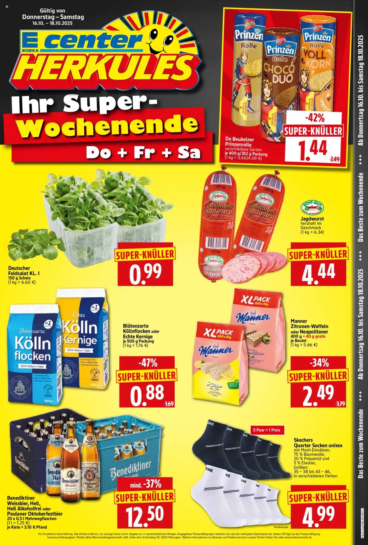 HERKULES Sonderbeilage – gültig ab 16.10.2025 | Seite: 1 | Produkte: Kolln, Zitrone, Socken, Flocken