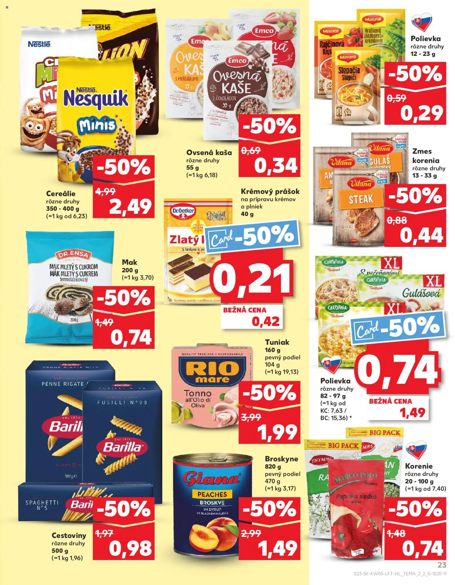 Nové Kaufland akcie – leták je platný od 29.01.2026 | Strana: 23 | Produkty: Paprika, Penne, Cereálie, Korenie