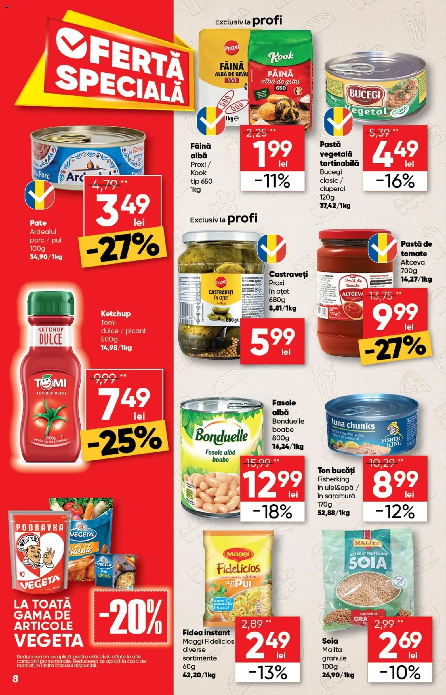 Noul catalog Profi – valabil de la 18.02.2026 | Pagină: 8 | Produse: Hacıyatmaz Kedi Oyuncağı, Pate, Făină, Ketchup