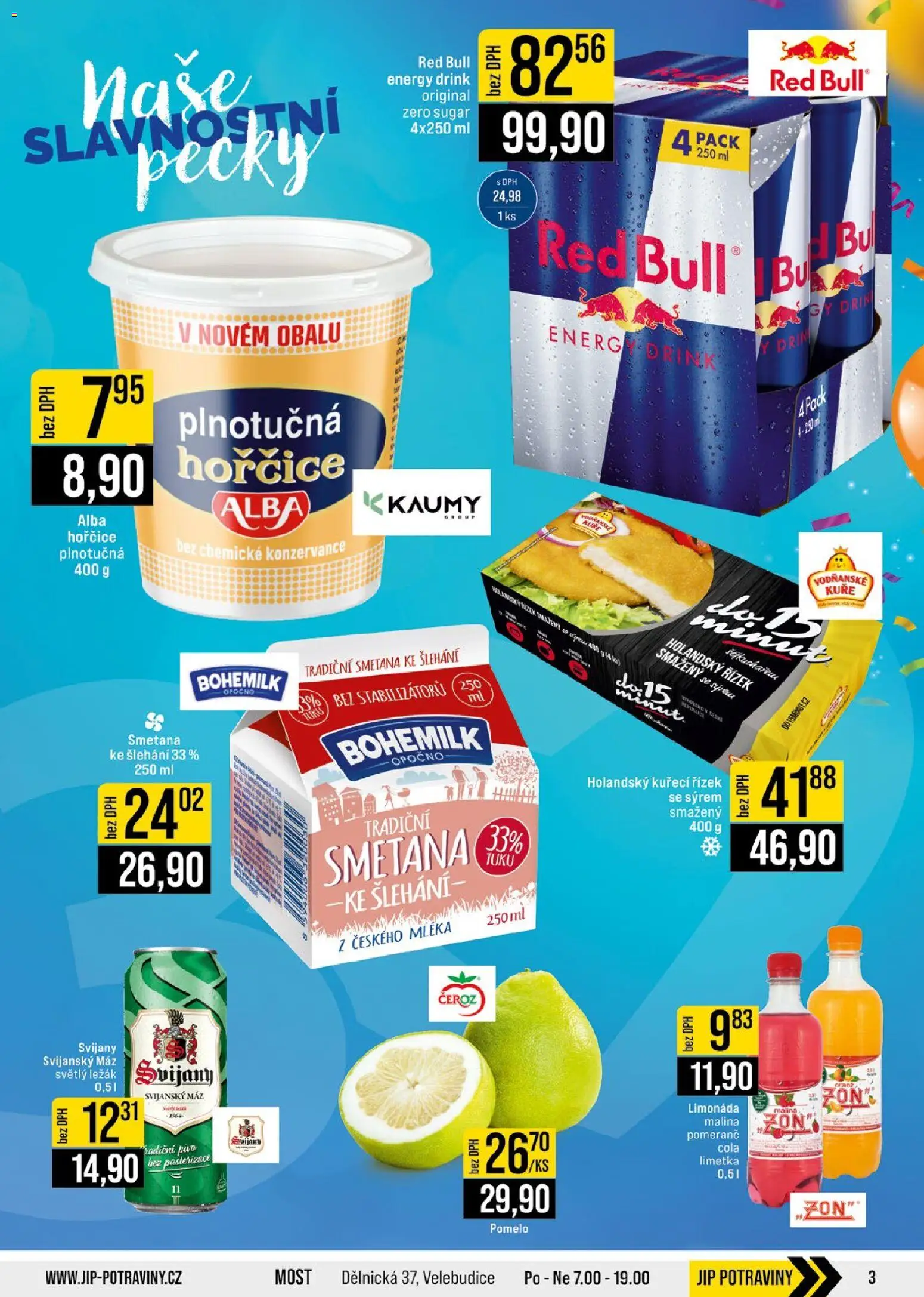 Jip leták - Cash & Carry od 29.10.2025 | Strana: 3 | Produkty: Limonáda, Red Bull, Kuře, Svijany
