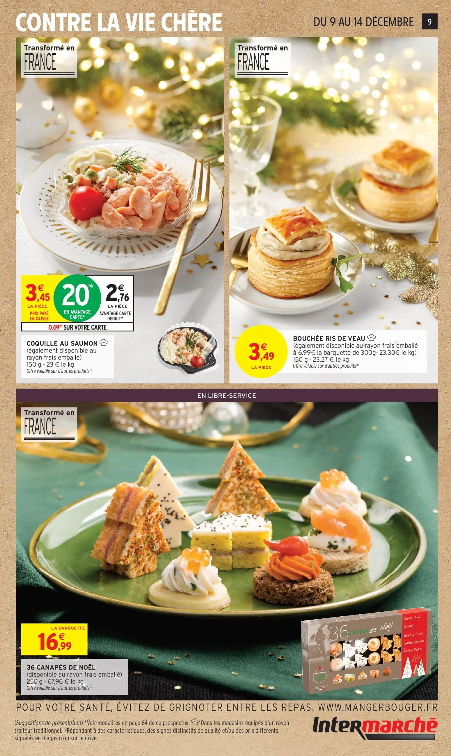 {H1} | Page: 9 | Produits: Ris de veau, Poivron, Saumon fumé, Saumon