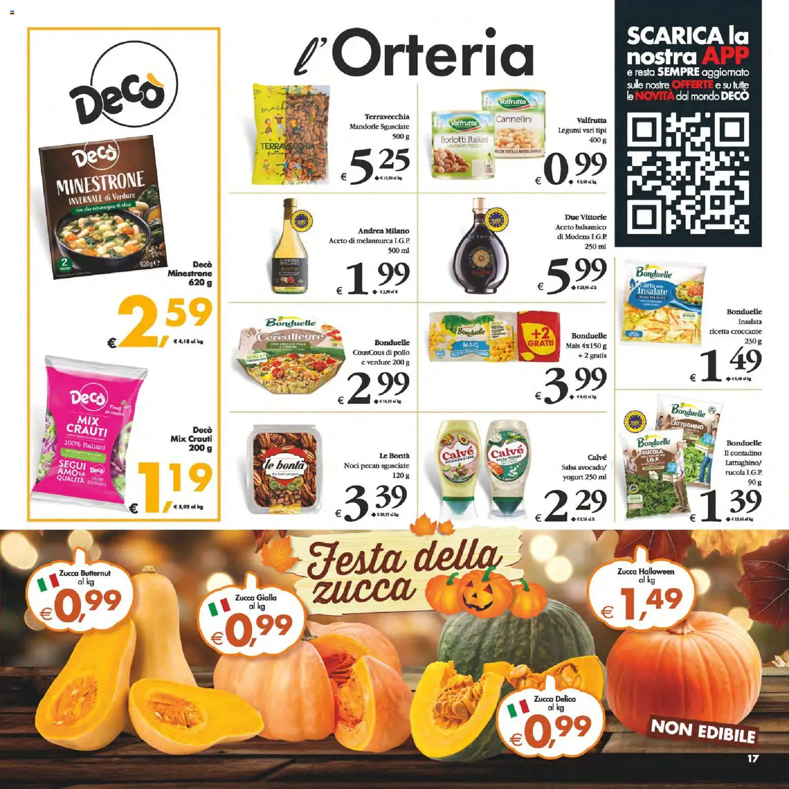Volantino Decò del 24.10.2025 | Pagina: 17 | Prodotti: Pollo, Salsa, Mandorle, Zucca