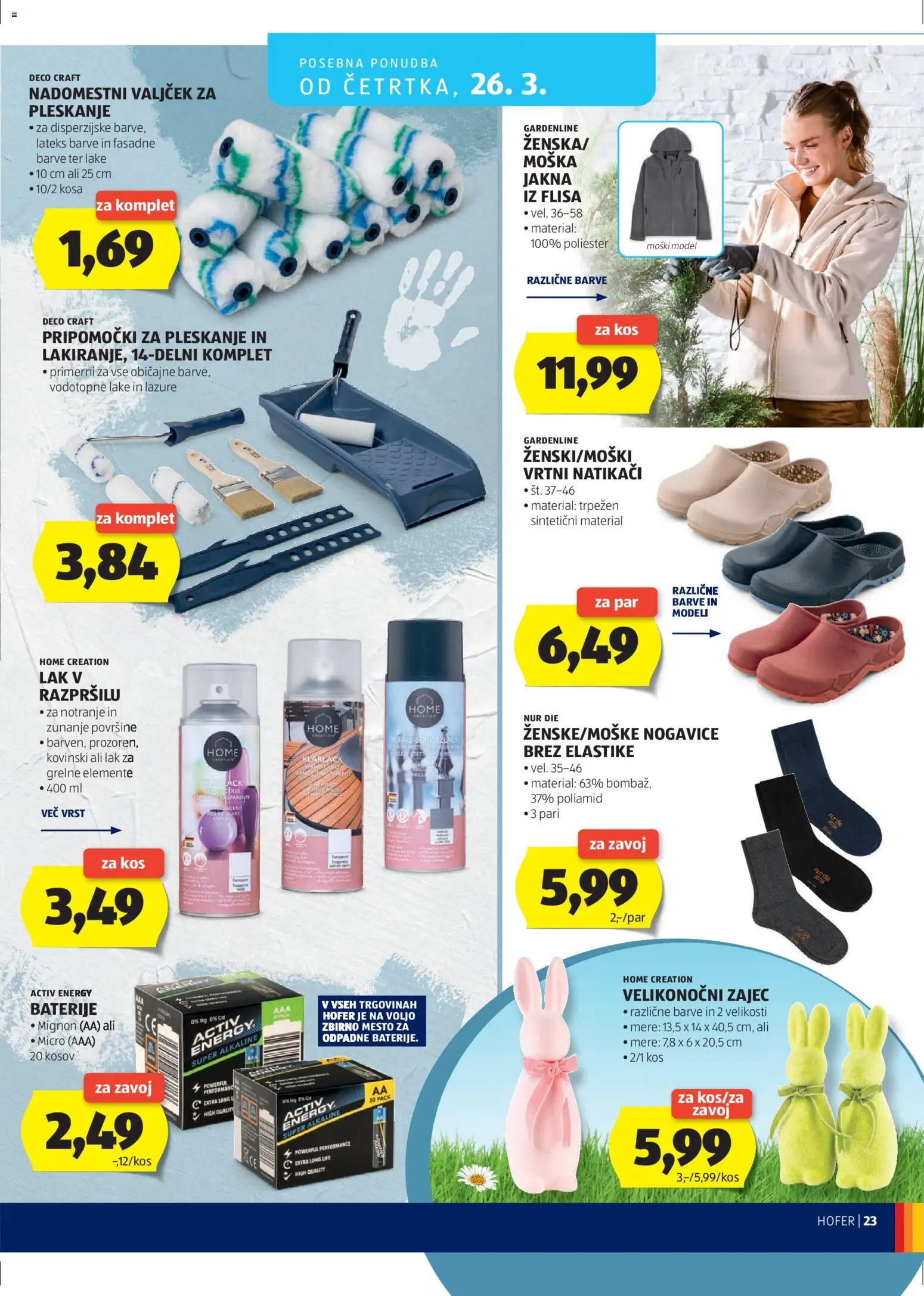 Hofer SI katalog | vrijedi od 18.03.2026 | Stranica: 23 | Proizvodi: Jakna, Baterije