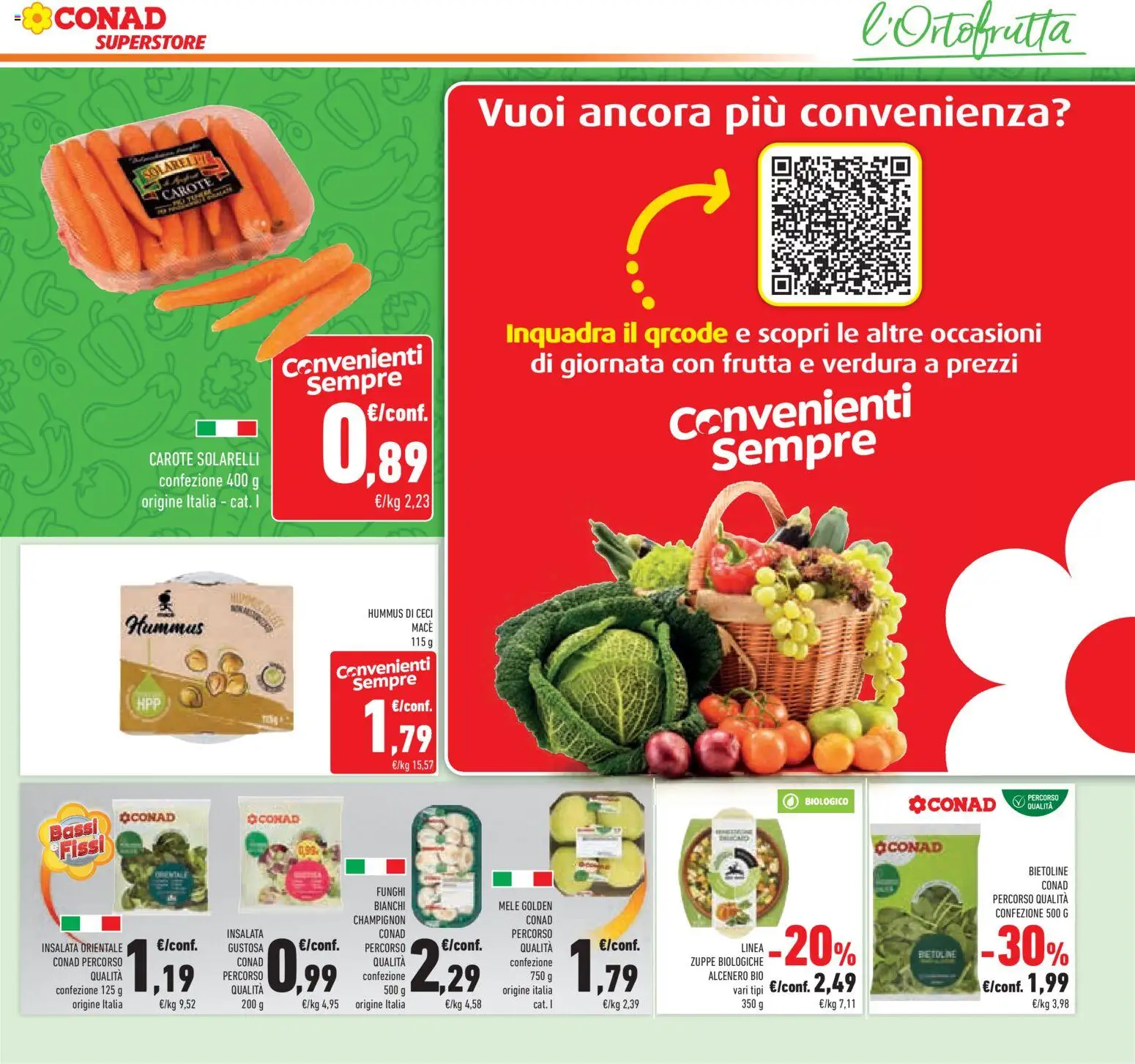 Volantino Conad del 11.03.2026 | Pagina: 11 | Prodotti: Mele, Insalata, Frutta, Funghi