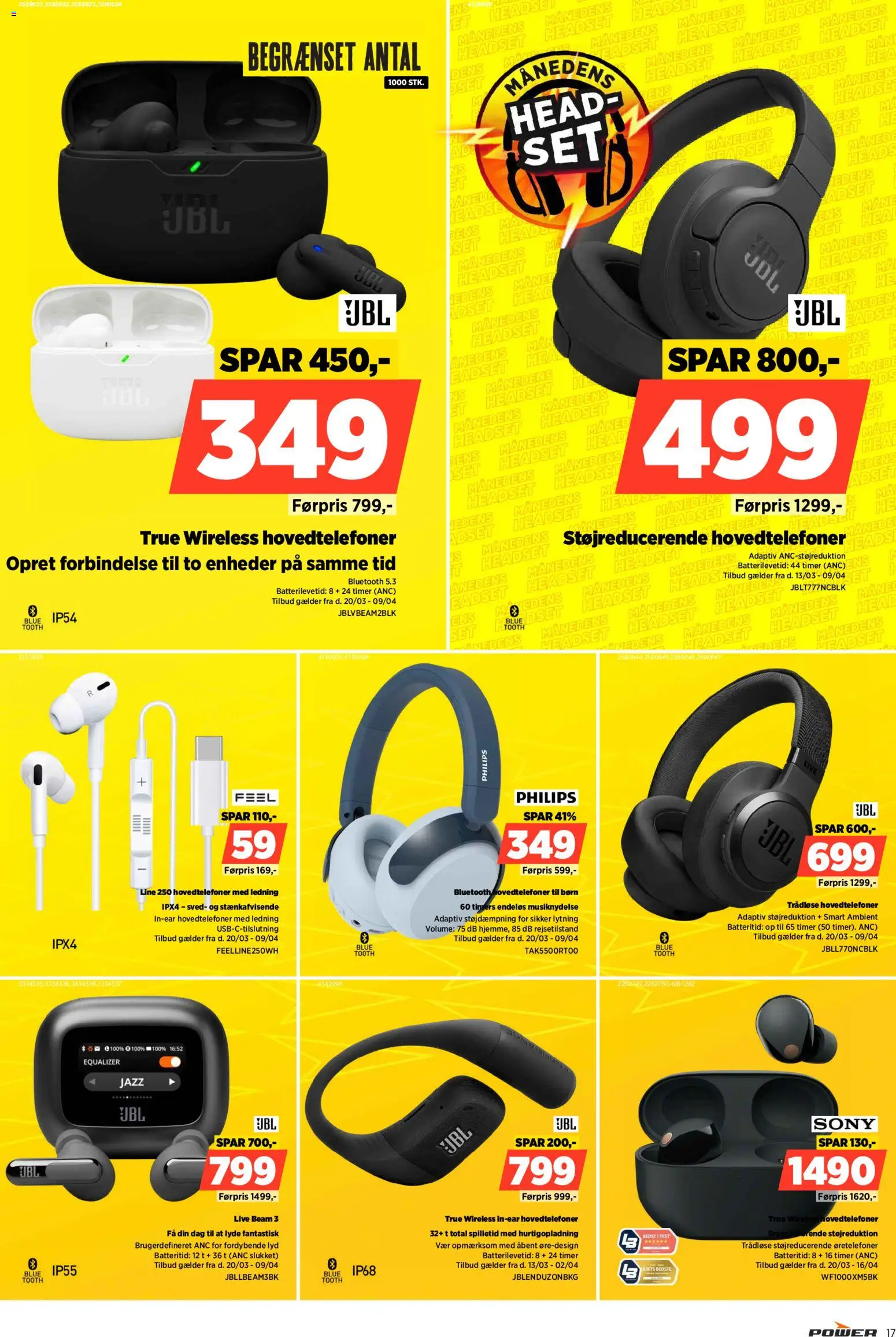 Power tilbudsavis – gyldig fra 20.03.2026 | Side: 17 | Produkter: Lyd, Hovedtelefoner