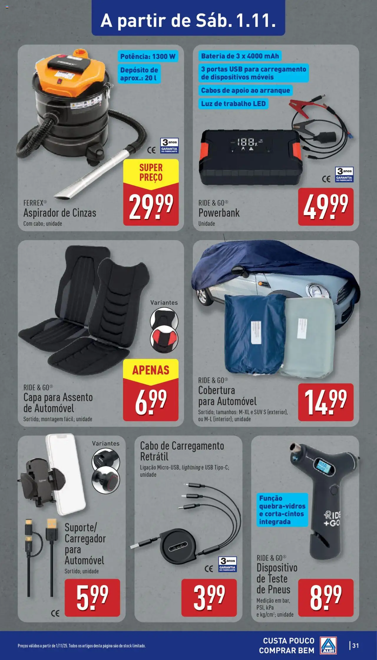 Aldi folheto │ válido de 27.10.2025 | Página: 31 | Produtos: Cabo, Aspirador, Aspirador de cinzas, Bateria