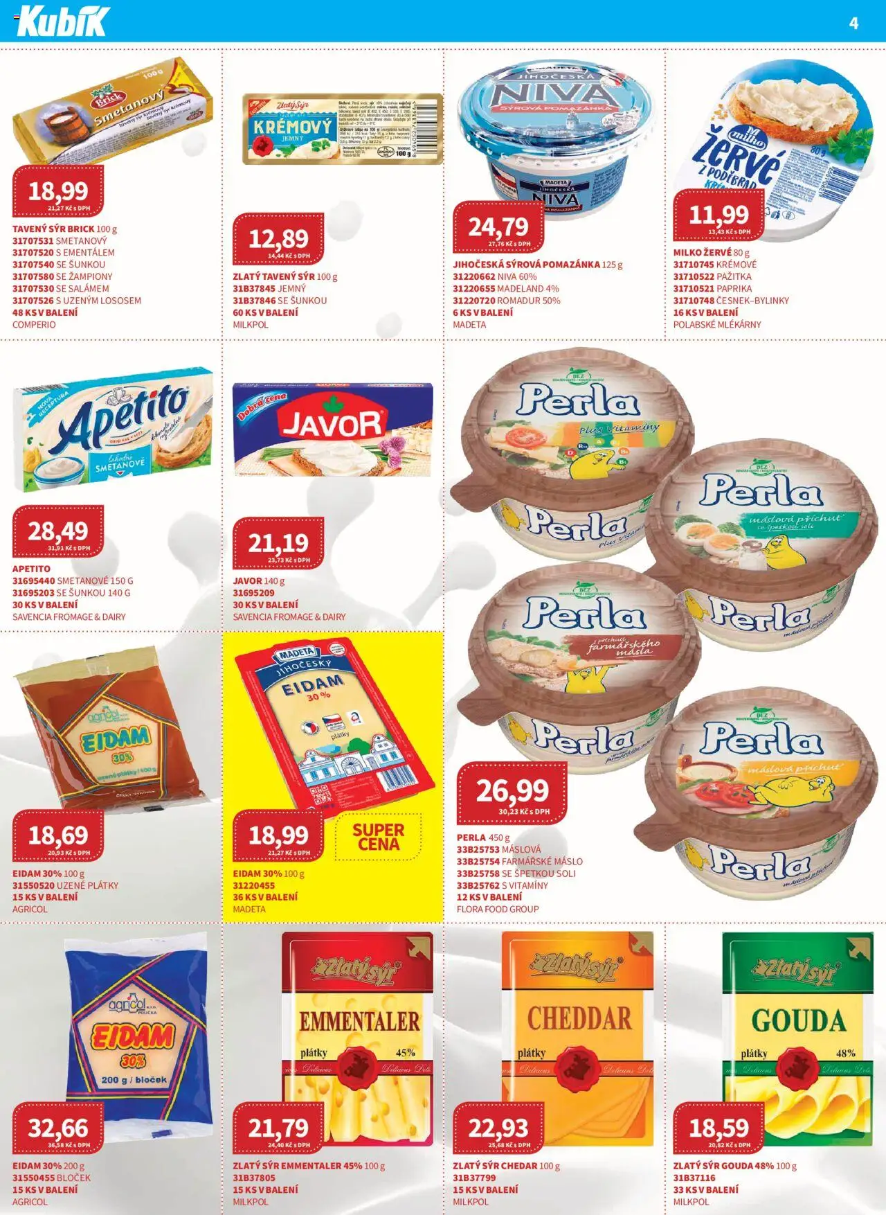 Kubík leták - Velkoobchod 09/2025 od 01.09.2025 | Strana: 4 | Produkty: Máslo, Paprika, Pomazánka, Cheddar