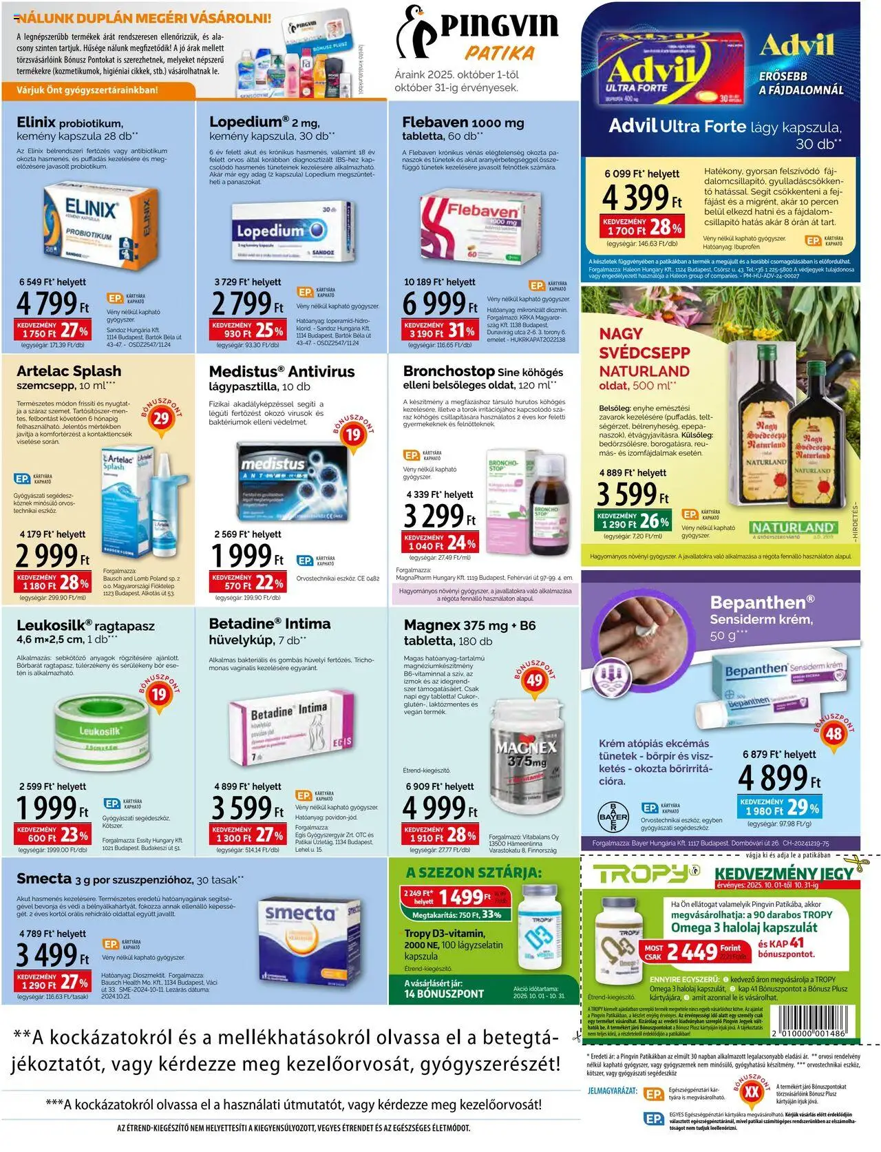 Pingvin Patika akciós ujság - amely érvényes a következő dátumtól: 01.10.2025 | Oldal: 3 | Termékek: Omega 3, Bor, Vegán, Cukor