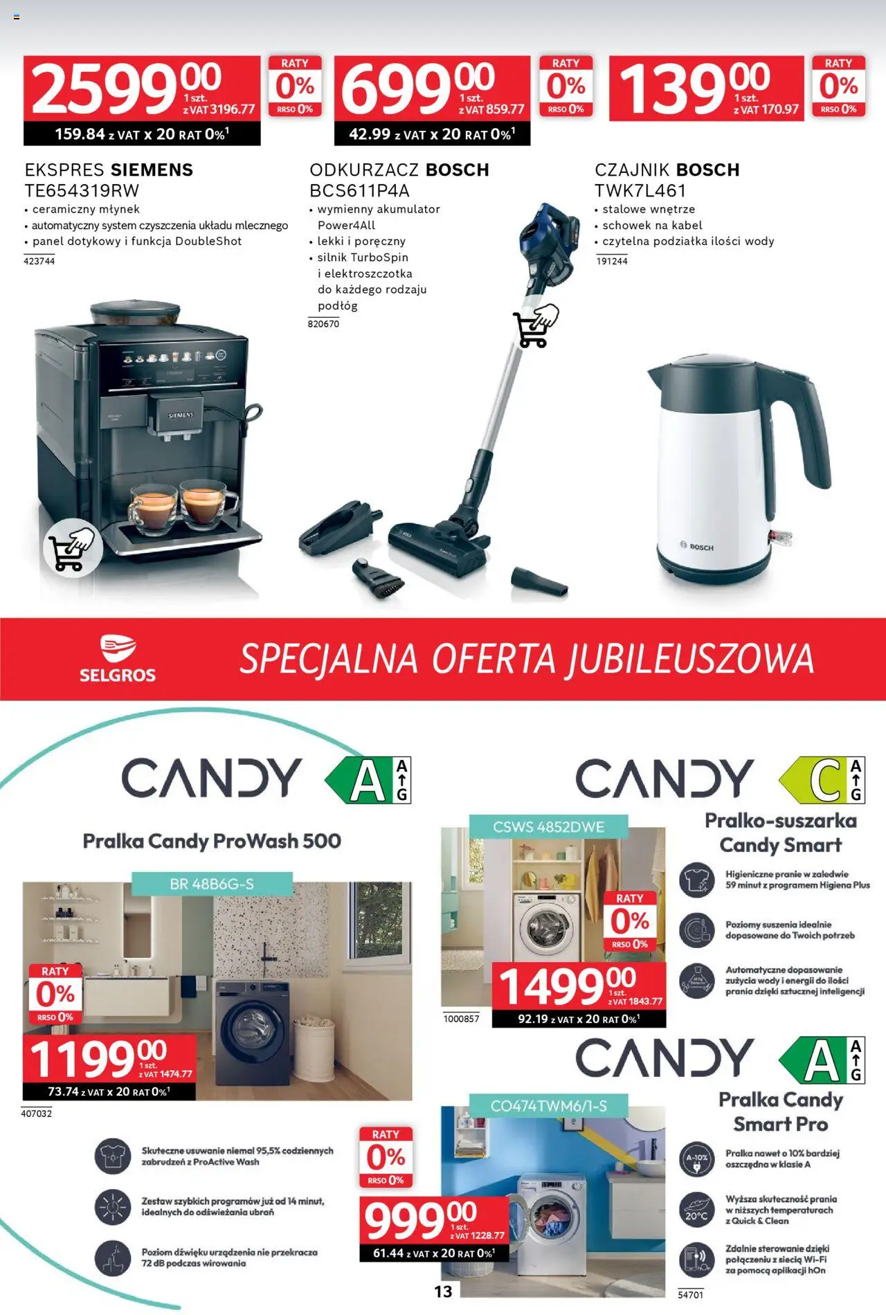 Selgros cash&carry Gazetka - Specjalna oferta jubileuszowa od 09.10.2025 | Strona: 12 | Produkty: Pralka, Czajnik, Odkurzacz, Młynek