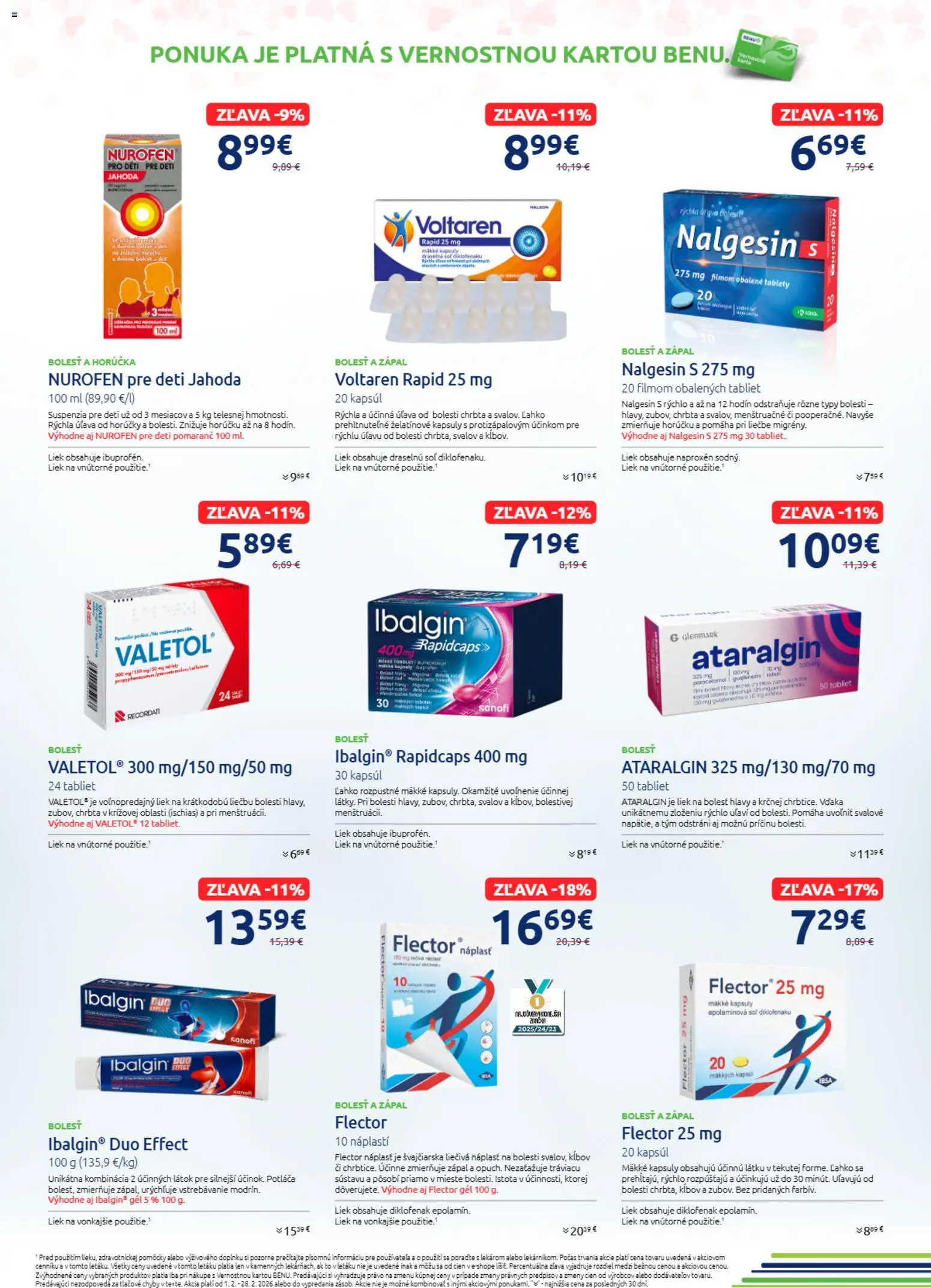 Nové BENU Lekáreň akcie – leták je platný od 01.02.2026 | Strana: 5 | Produkty: Voltaren, Soľ
