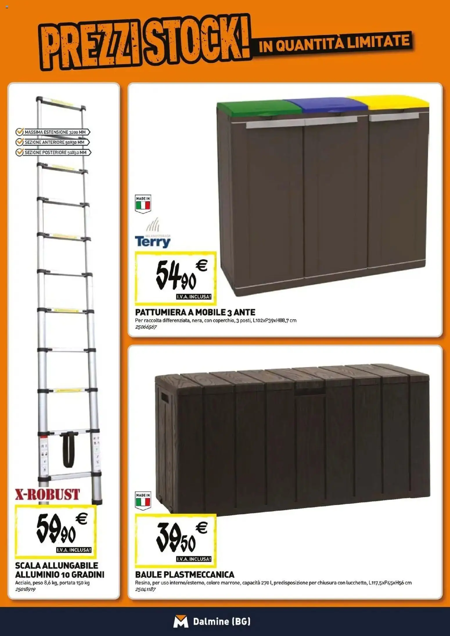 Volantino TECNOMAT del 26.03.2026 | Pagina: 15 | Prodotti: Mobile, Scala, Pattumiera, Alluminio