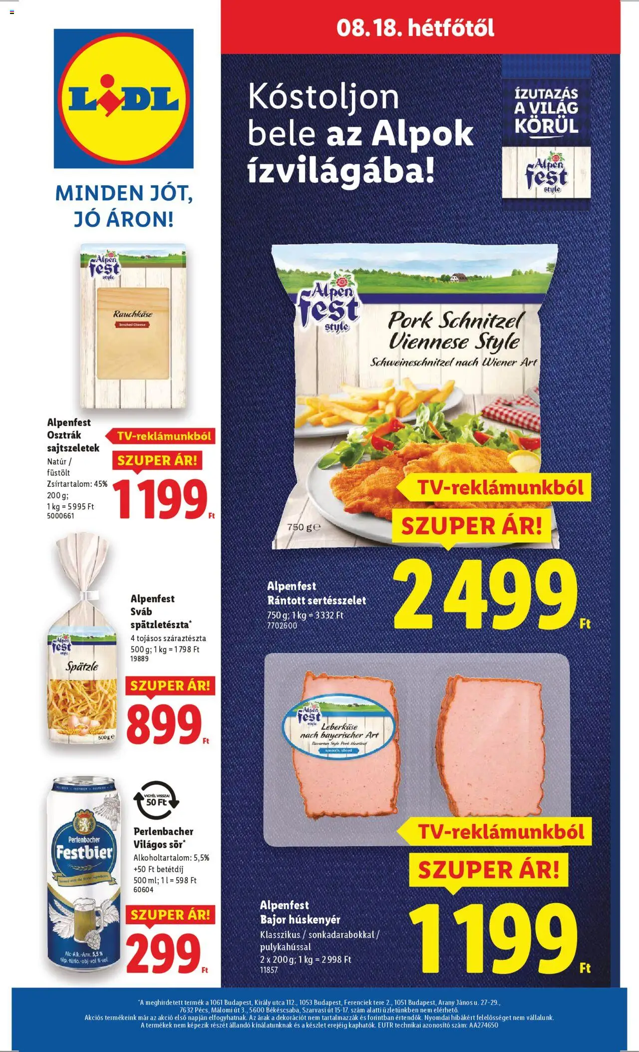 Lidl akciós ujság - amely érvényes a következő dátumtól: 14.08.2025 | Oldal: 64 | Termékek: Sör, Száraztészta