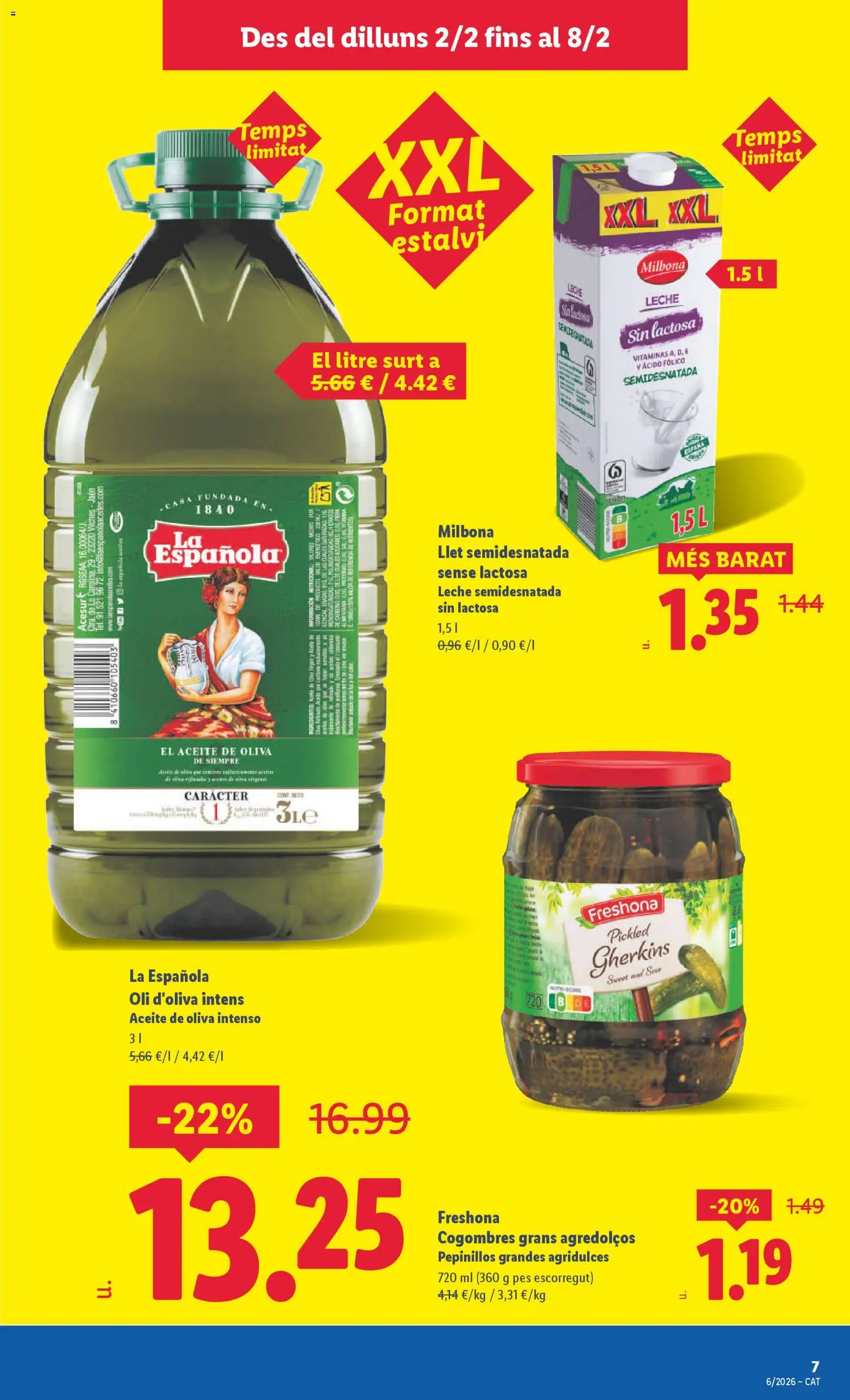 Lidl folleto │ válido desde el 02.02.2026 | Página: 15 | Productos: Leche sin lactosa, Leche, Aceite, Aceite de oliva