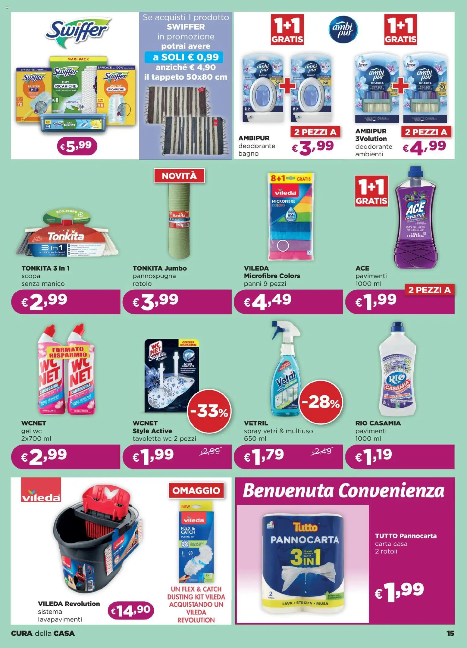 Volantino La Saponeria del 26.02.2026 | Pagina: 15 | Prodotti: Tavoletta wc, Scopa, Bagno, Tappeto