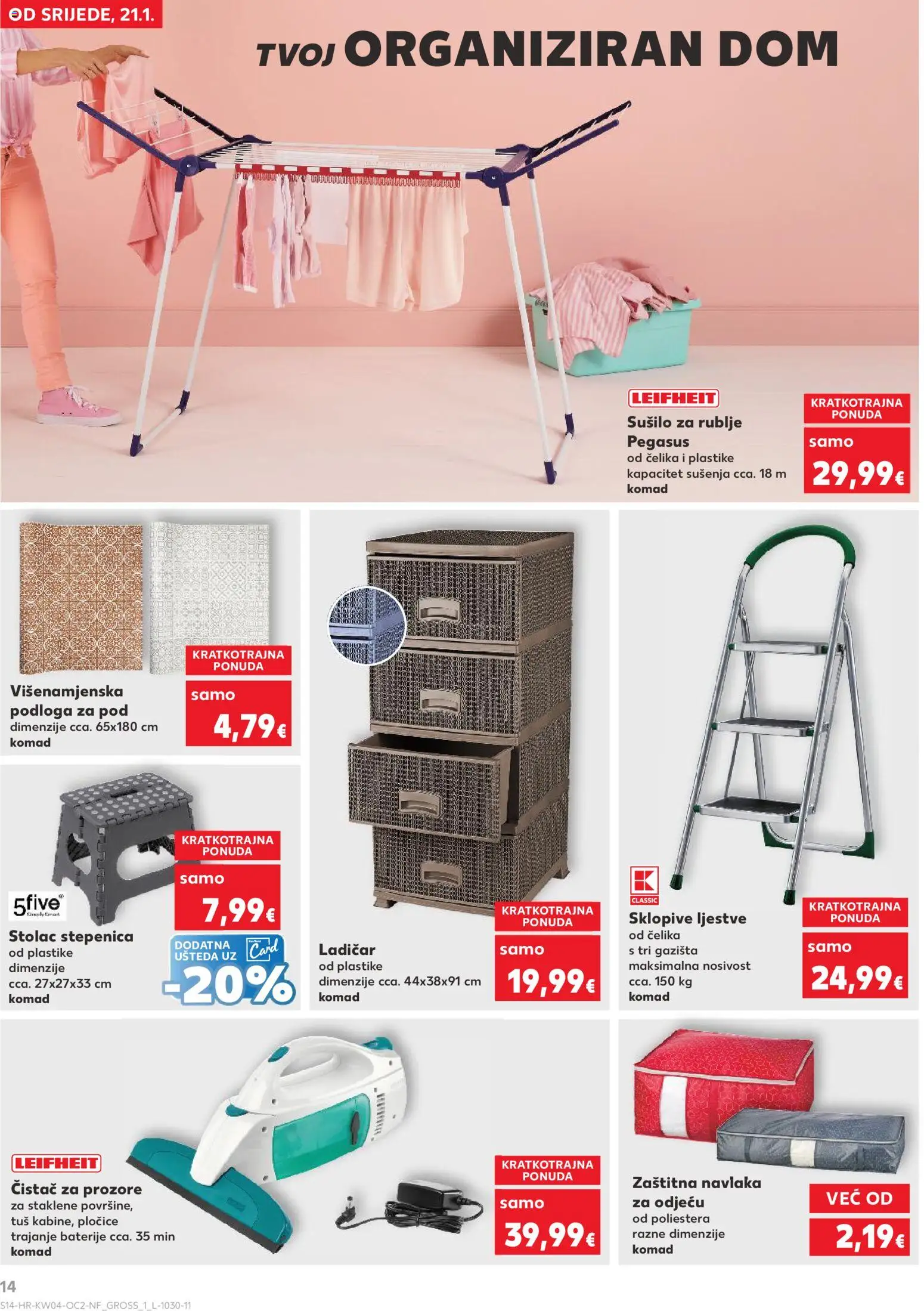 Kaufland katalog | vrijedi od 21.01.2026 | Stranica: 14 | Proizvodi: Tuš, Ljestve, Baterije, Sušilo za rublje