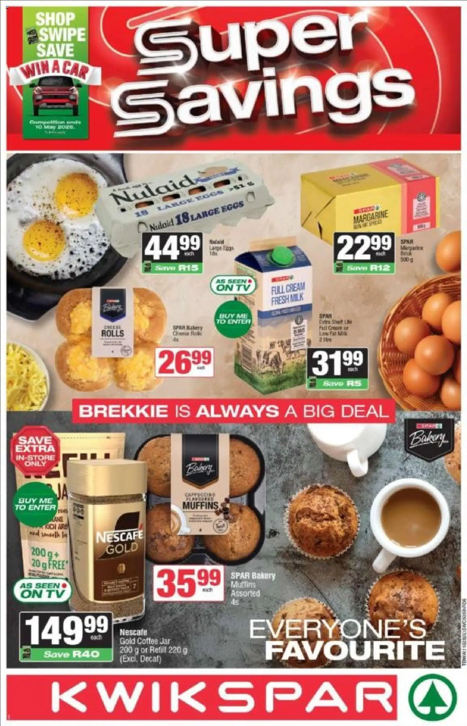 New KWIKSPAR catalogue – valid from 08.04.2026 | Page: 1 | Products: Bakery, TV, Milk, Cheese