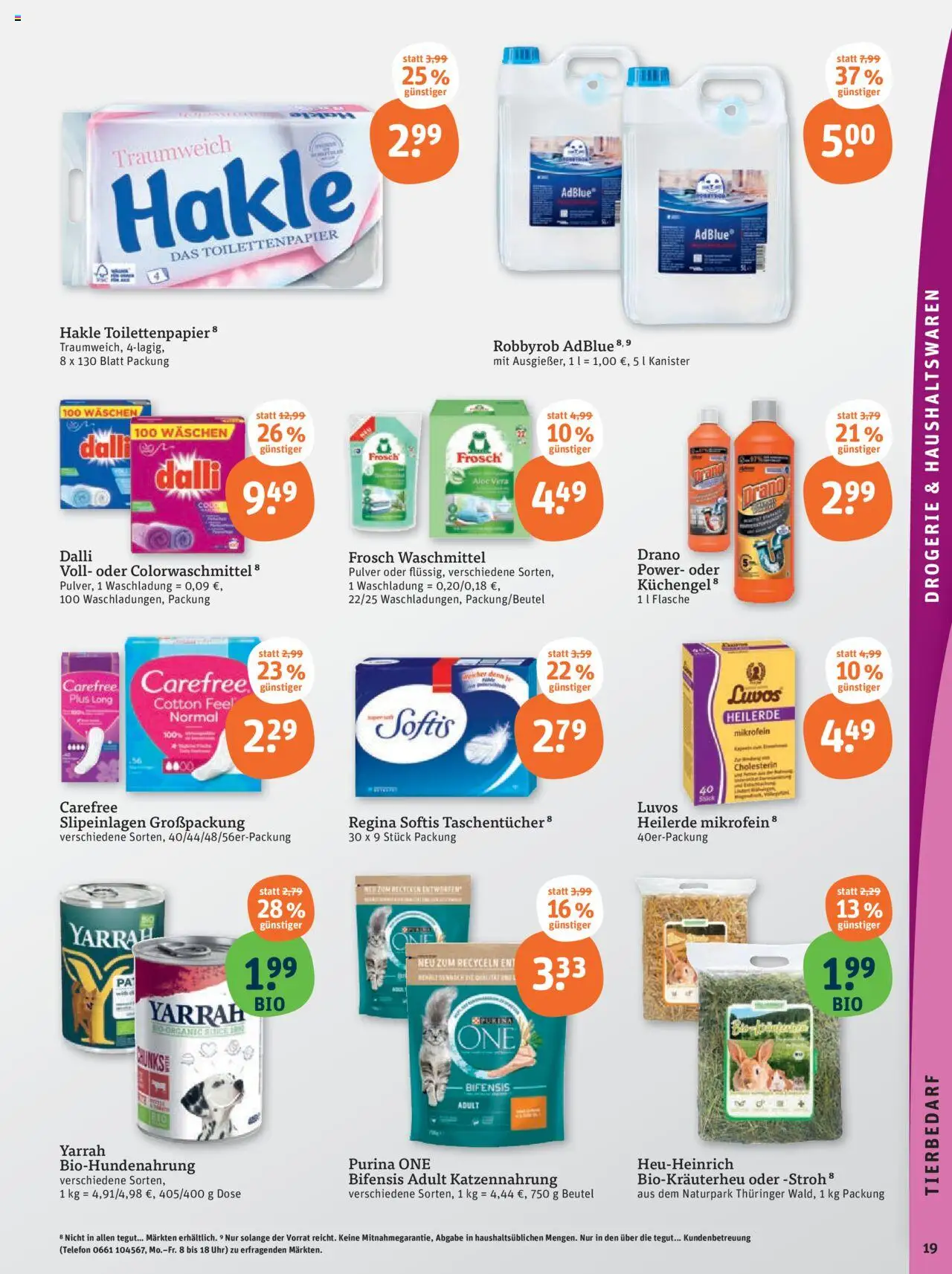 Tegut Prospekt – gültig ab 08.09.2025 | Seite: 21 | Produkte: Purina one, Telefon, Uhr, Toilettenpapier