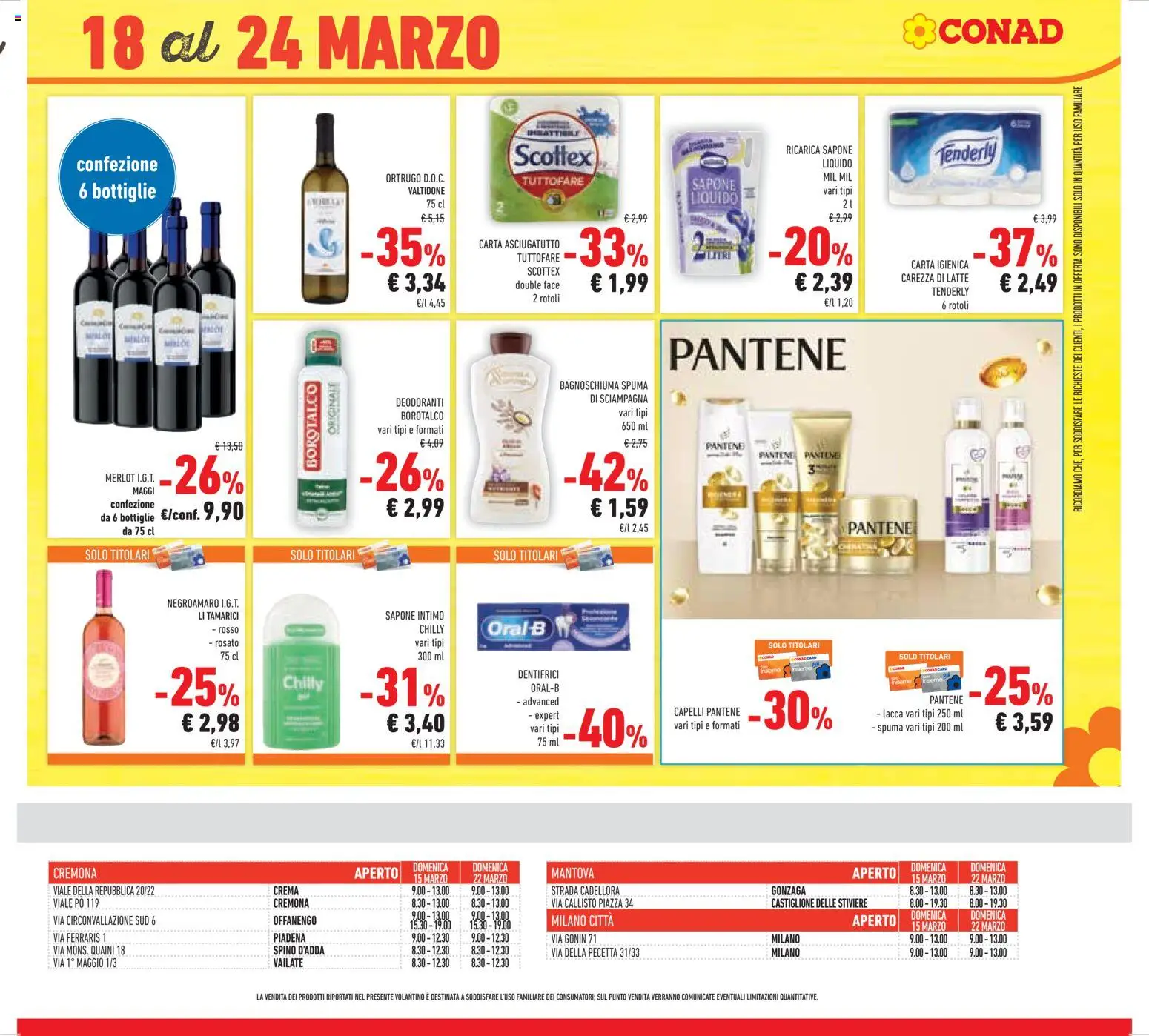 Volantino Conad del 11.03.2026 | Pagina: 45 | Prodotti: Crema, Sapone, Intimo, Latte