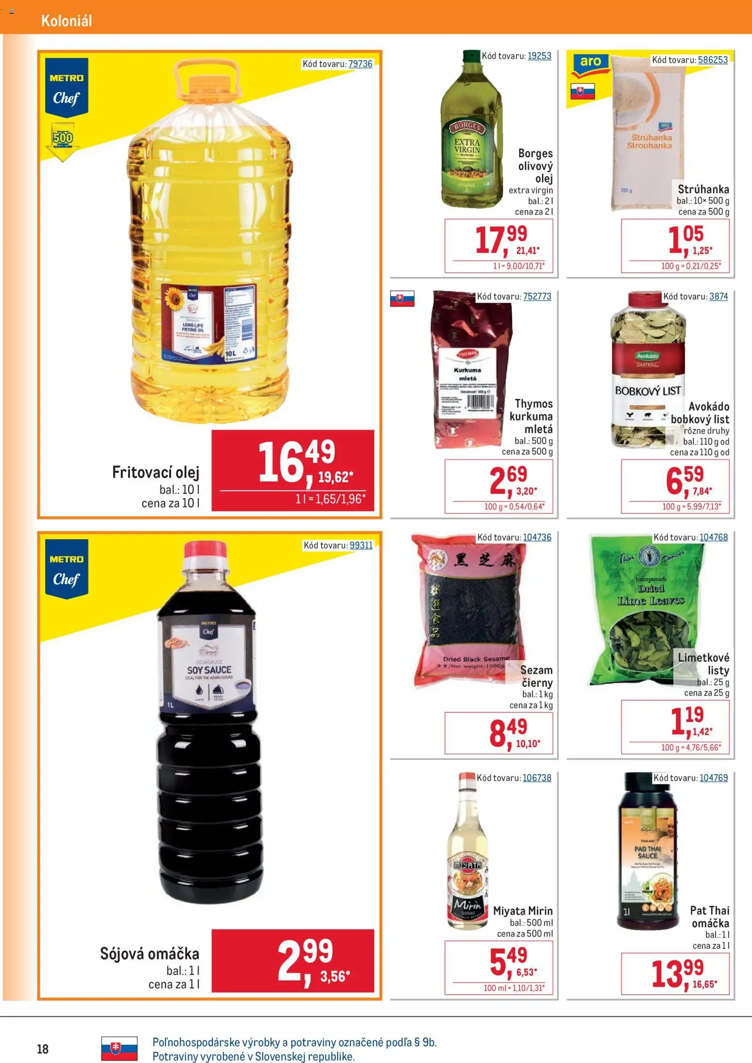 Nové Metro akcie – leták je platný od 22.04.2026 | Strana: 18 | Produkty: Olej, Olivový olej, Avokádo, Omáčka